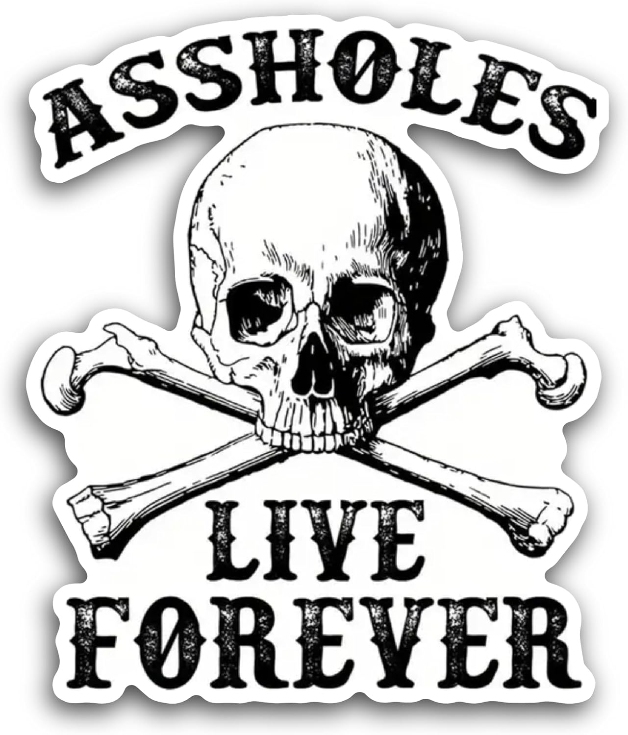 2 (Pieces) 3" and 5" Vintage Skull Sticker, Waterproof Vinyl Decals for Many Purpose Like Cars, Trucks, Laptops, Phones, Windows and More