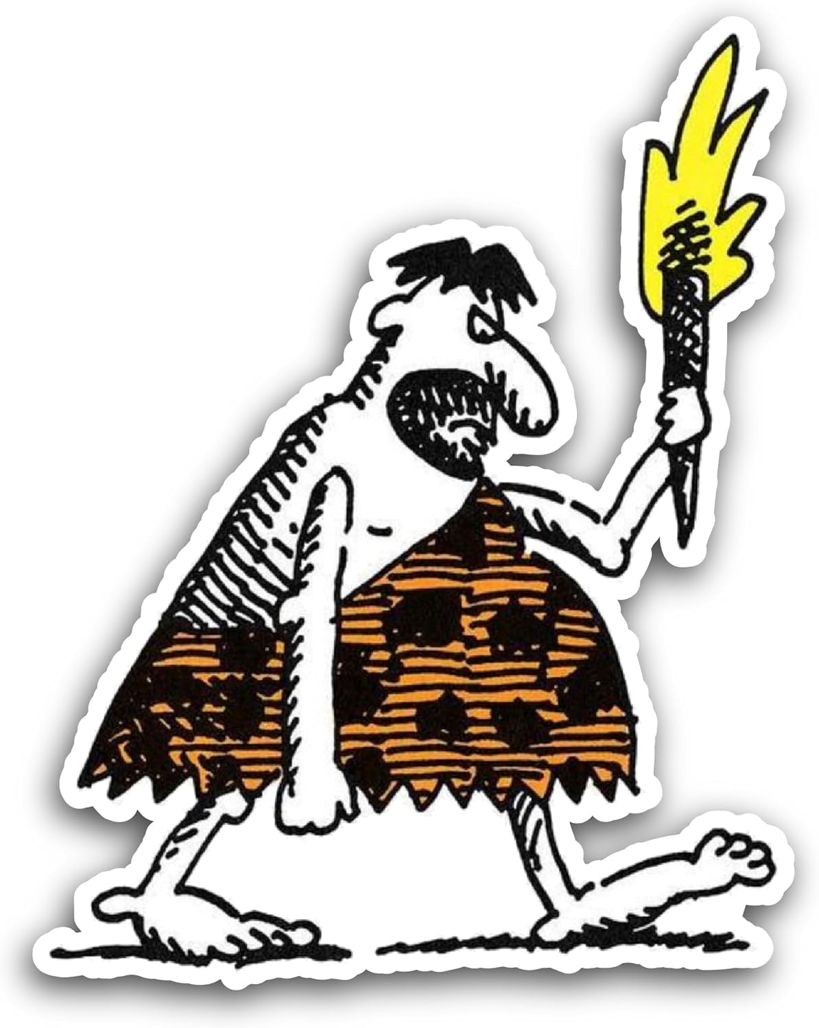2 (Pieces) 3" and 5" Cartoon Caveman Sticker, Waterproof Vinyl Decals for Many Purpose Like Cars, Trucks, Laptops, Phones, Windows and More