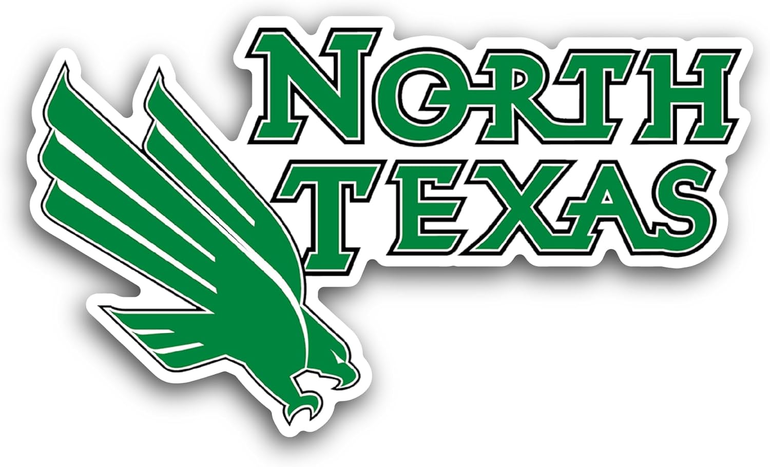 2 (Pieces) 3" and 5" North Texas Mean Gr33n Sticker, Waterproof Vinyl Decals for Many Purpose Like Cars, Trucks, Laptops, Phones, Windows and More
