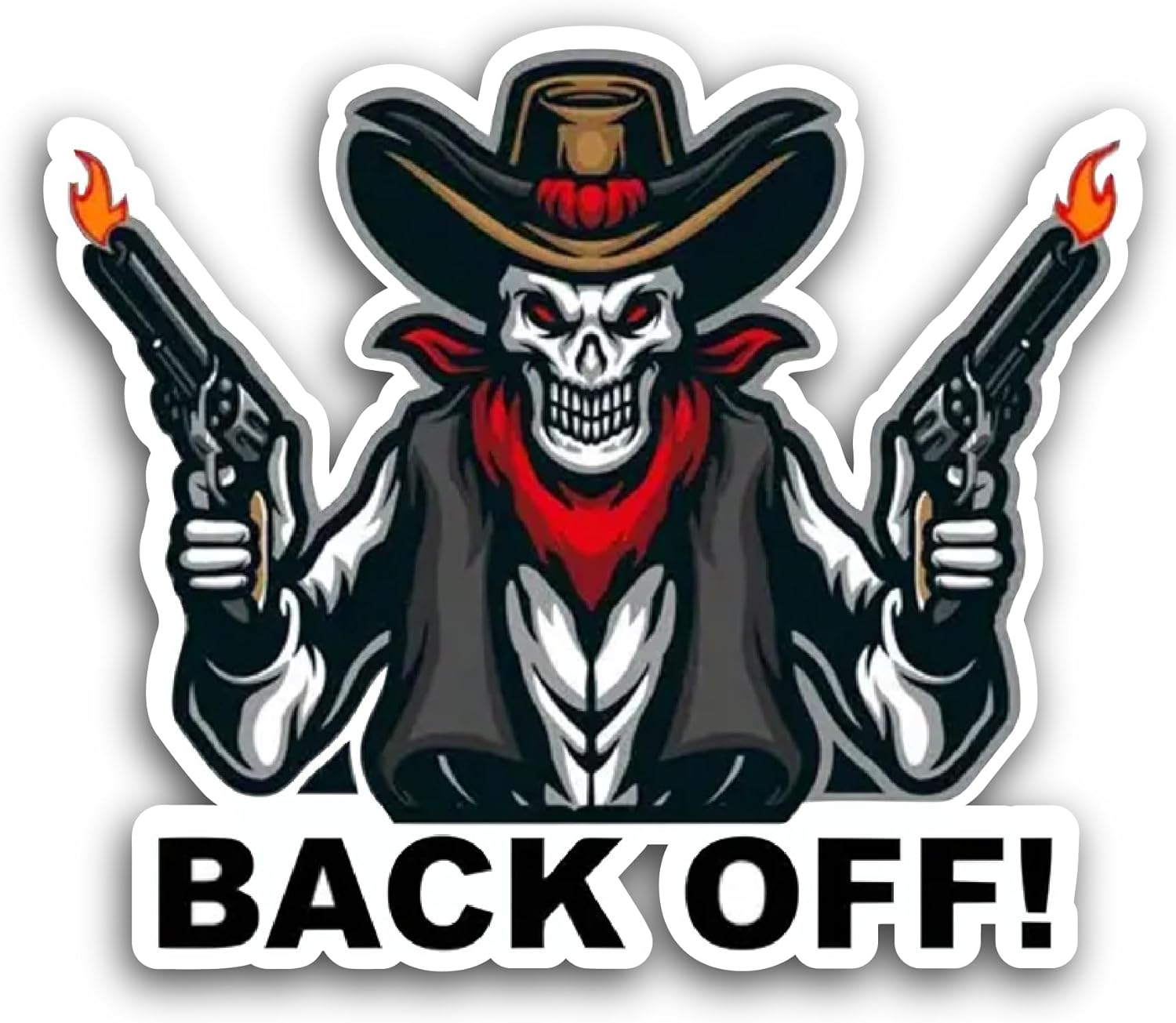 2 (Pieces) 3" and 5" Back Off Text Sticker, Waterproof Vinyl Decals for Many Purpose Like Cars, Trucks, Laptops, Phones, Windows and More