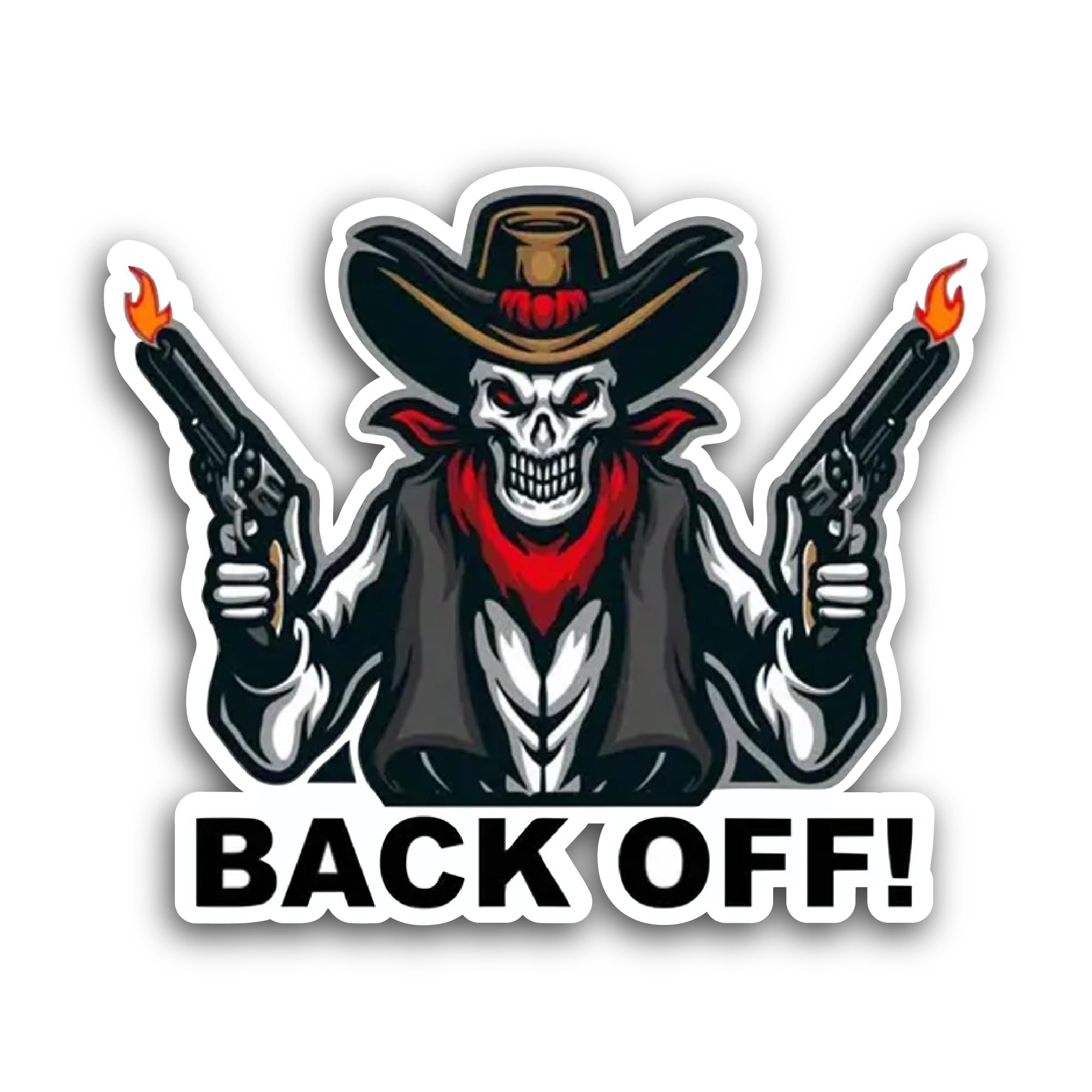 2 (Pieces) 3" and 5" Back Off Text Sticker, Waterproof Vinyl Decals for Many Purpose Like Cars, Truc