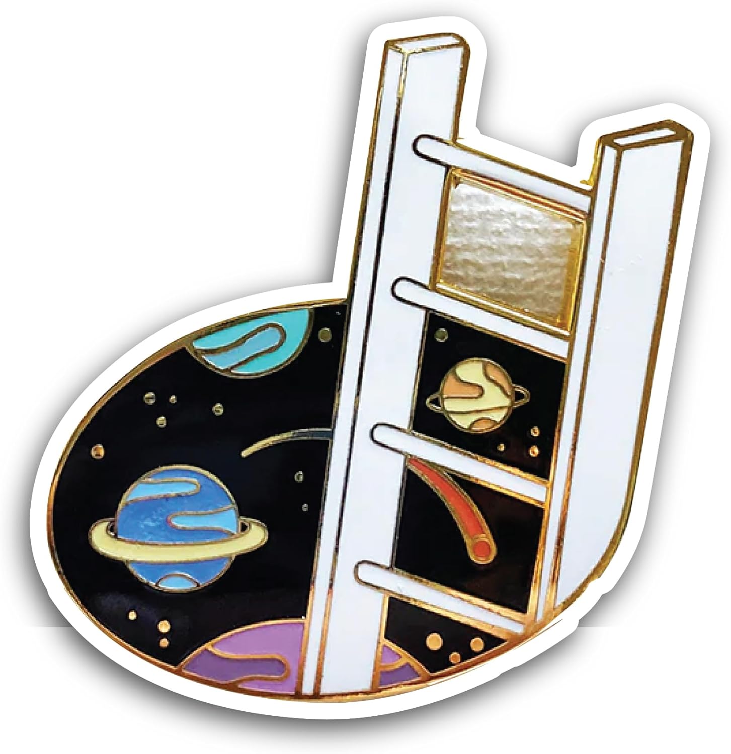 2 (Pieces) 3" and 5" Universe Ladder Sticker, Waterproof Vinyl Decals for Many Purpose Like Cars, Trucks, Laptops, Phones, Windows and More
