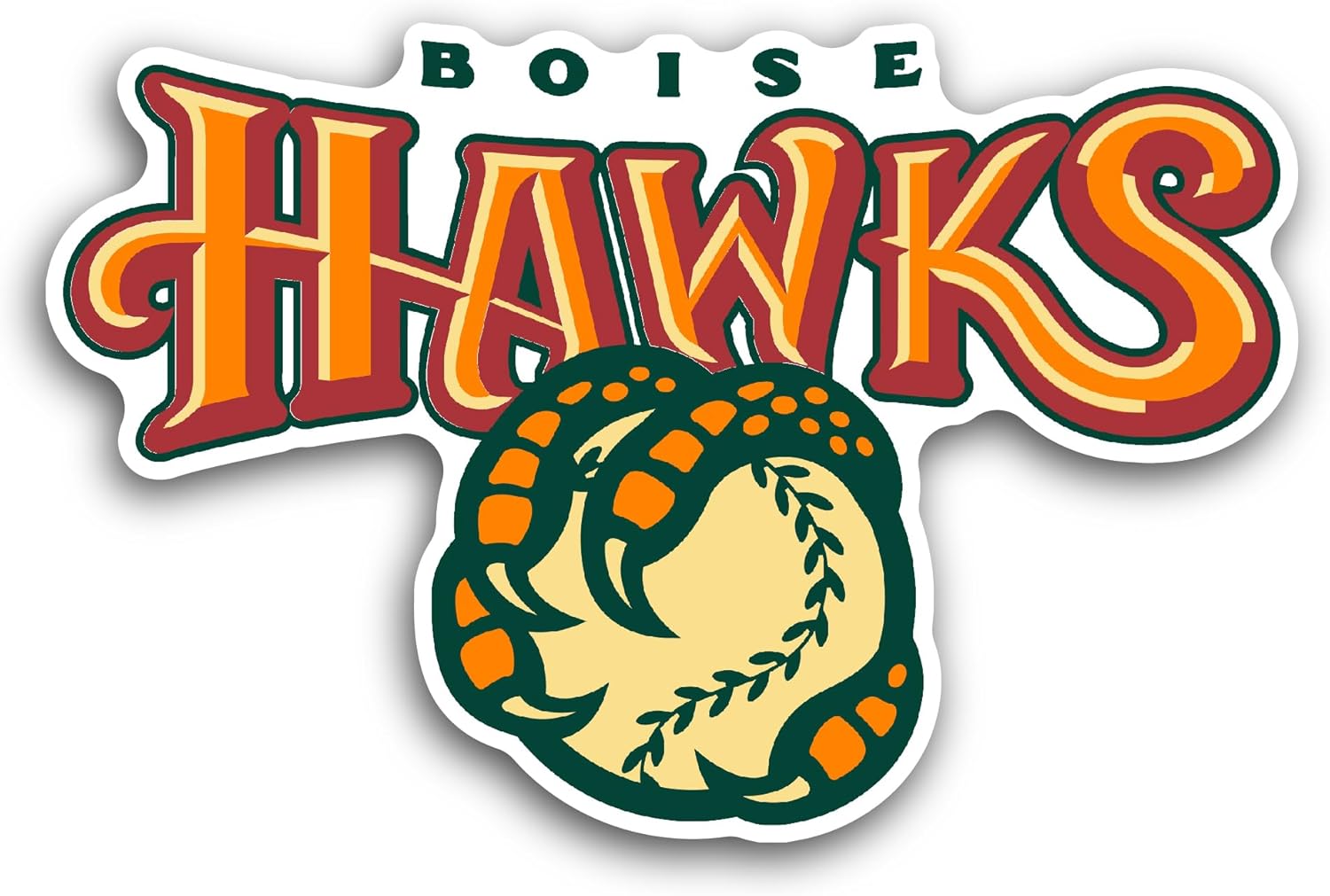 2 (Pieces) 3" and 5" B0ise Hawks Sticker, Waterproof Vinyl Decals for Many Purpose Like Cars, Trucks, Laptops, Phones, Windows and More