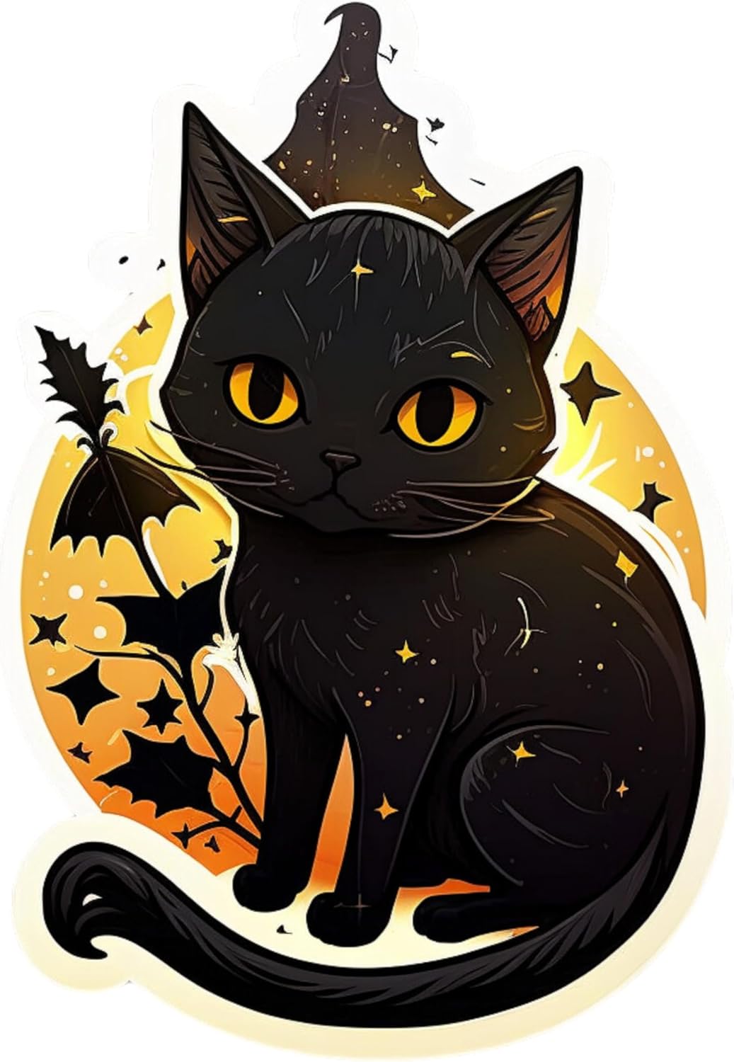 Inspirational Quote Halloween Sticker of Black Cat Motivational Sticker Vinyl Decal Motivation Stickers- 5" Vinyl Sticker Waterproof