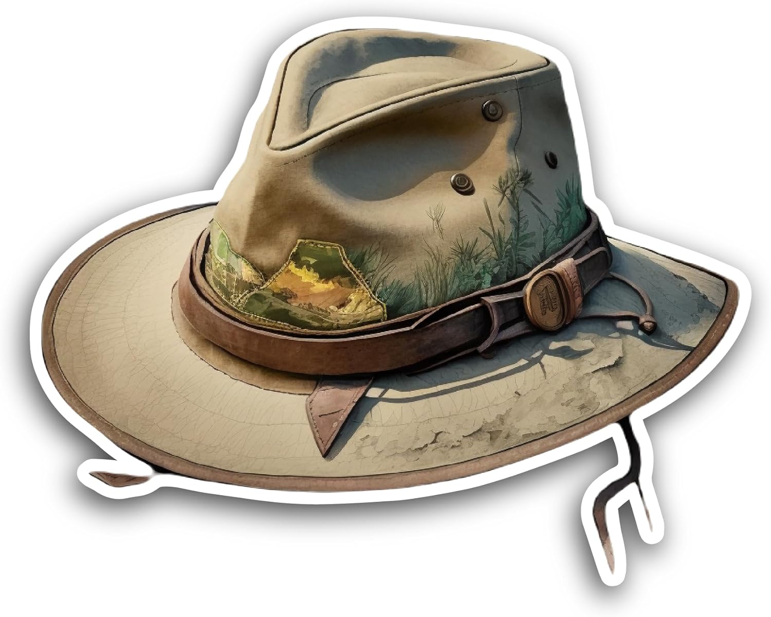 2 (Pieces) 3" and 5" Old Hat Sticker, Waterproof Vinyl Decals for Many Purpose Like Cars, Trucks, Laptops, Phones, Windows and More
