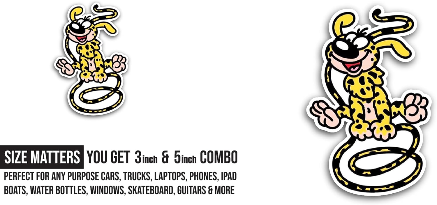 2 (Pieces) 3" and 5" Marsup1lami Sticker, Waterproof Vinyl Decals for Many Purpose Like Cars, Trucks, Laptops, Phones, Windows and More