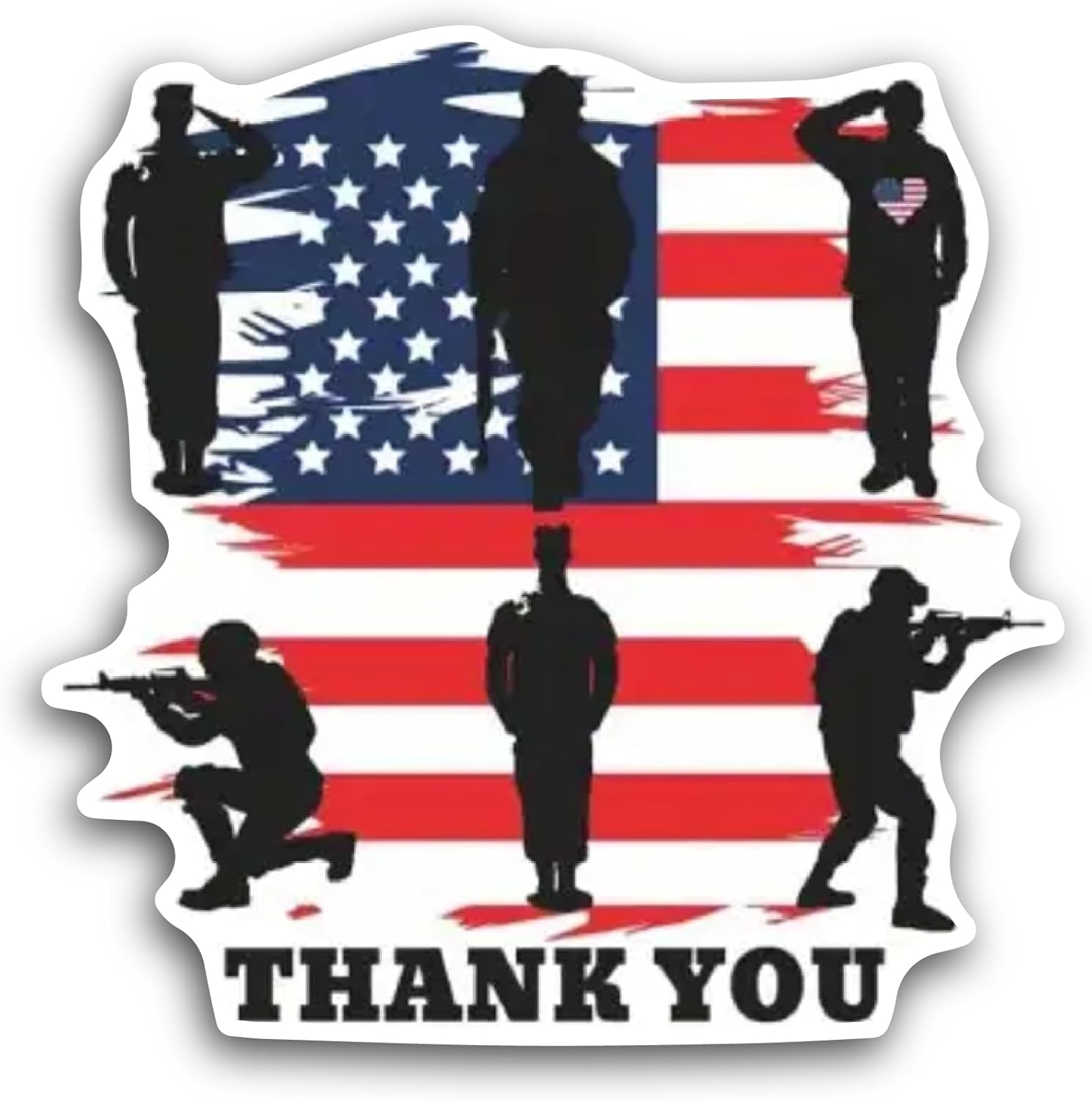 2 (Pieces) 3" and 5" Thank You Text Sticker, Waterproof Vinyl Decals for Many Purpose Like Cars, Trucks, Laptops, Phones, Windows and More
