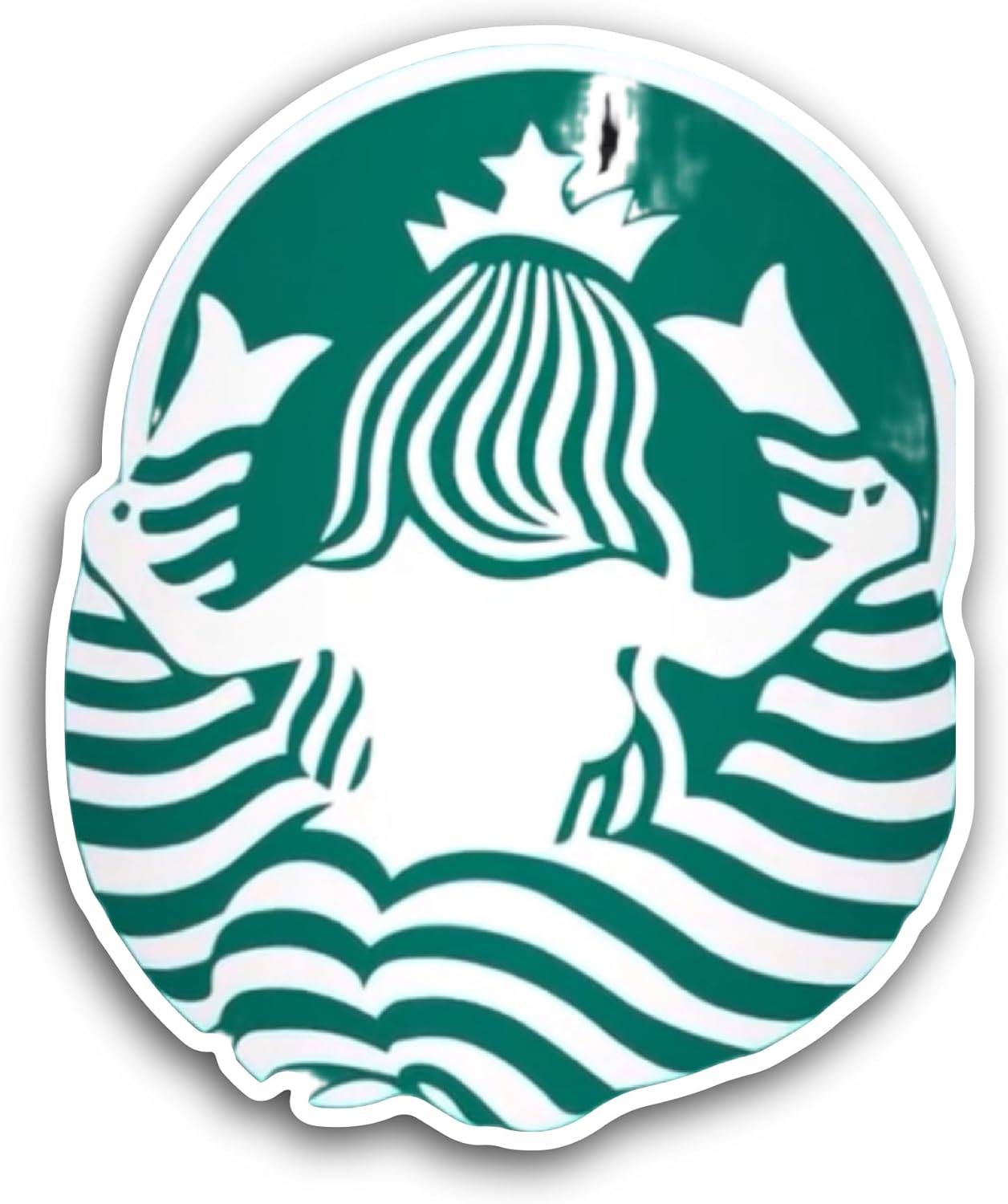 2 (Pieces) 3" and 5" Green Mermaid Sticker, Waterproof Vinyl Decals for Many Purpose Like Cars, Trucks, Laptops, Phones, Windows and More