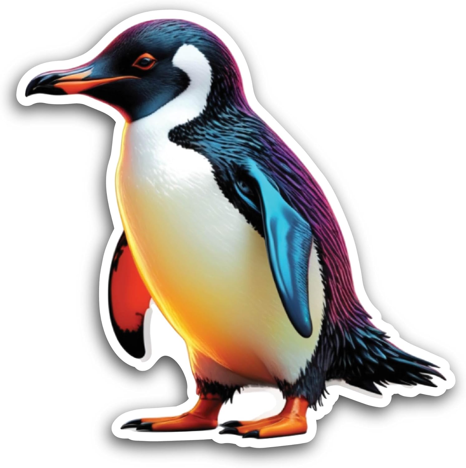 2 (Pieces) 3" and 5" Cartoon of A Penguin Sticker, Waterproof Vinyl Decals for Many Purpose Like Cars, Trucks, Laptops, Phones, Windows and More