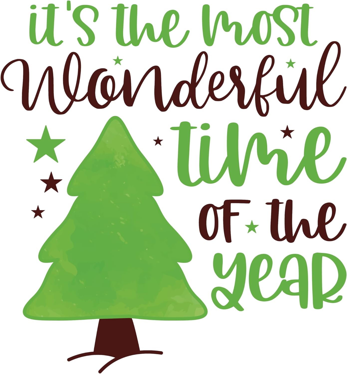 Inspirational Quote It's The Most Wonderful TIme of The Year Green Tree Motivational Sticker Vinyl Decal Motivation Stickers- 5" Vinyl Sticker Waterproof