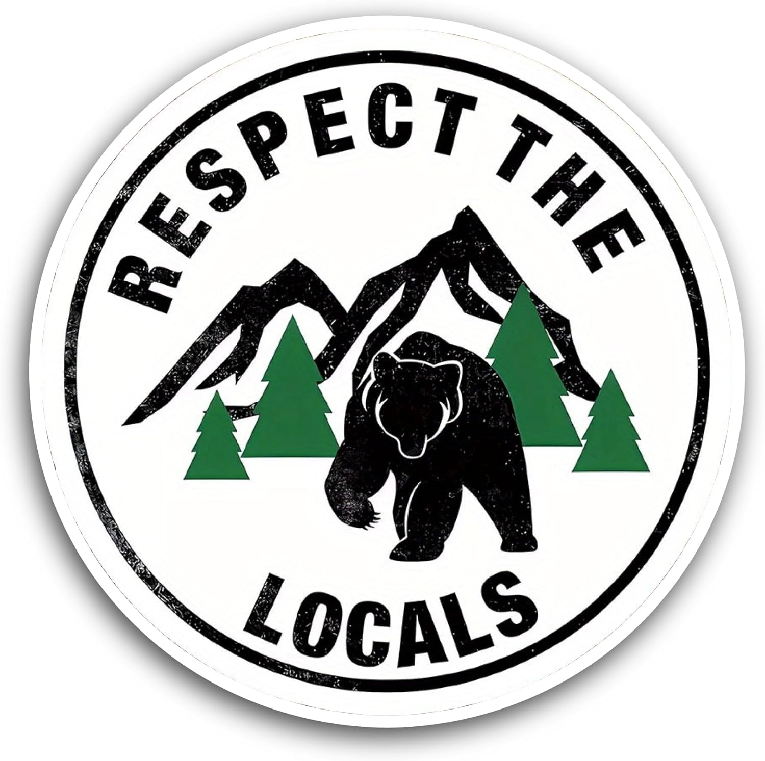 2 (Pieces) 3" and 5" Respect The Locals Sticker, Waterproof Vinyl Decals for Many Purpose Like Cars, Trucks, Laptops, Phones, Windows and More