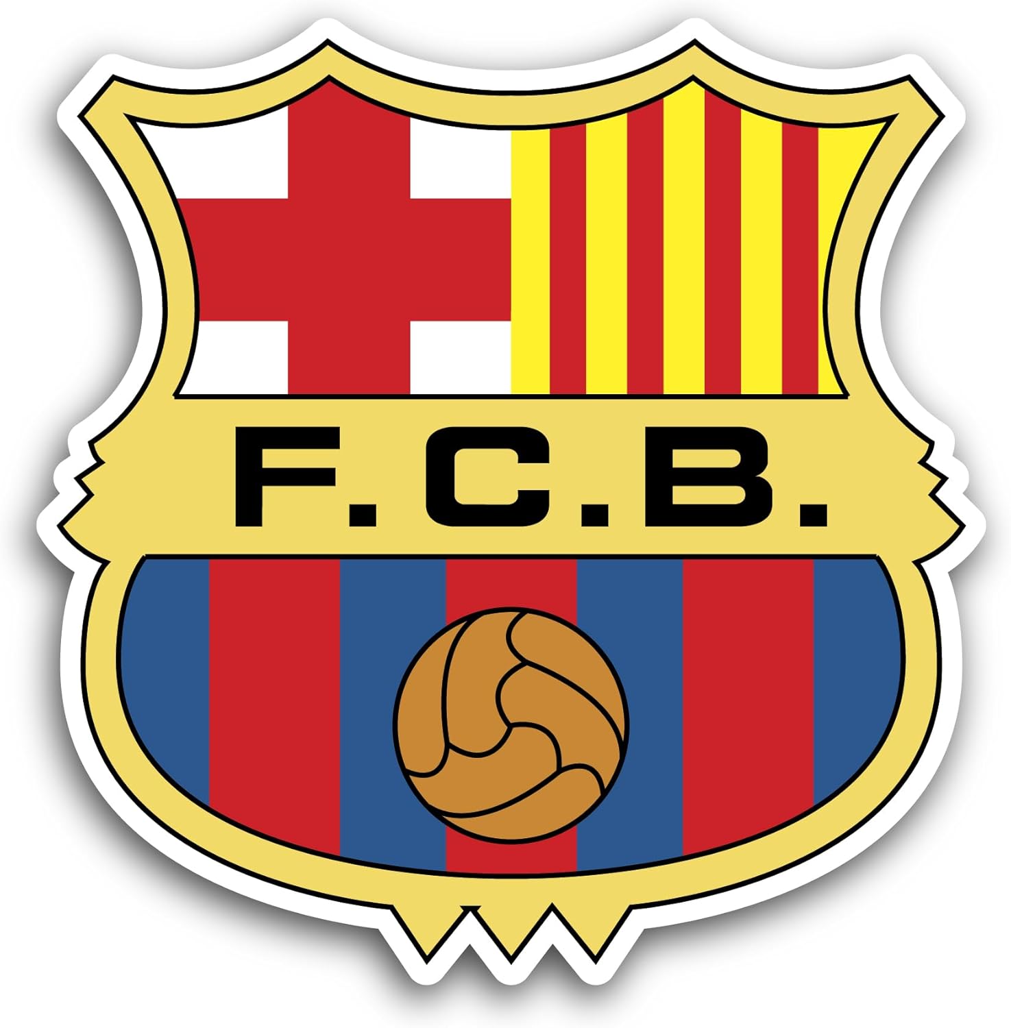 2 (Pieces) 3" and 5" FC Barcel0na Sticker, Waterproof Vinyl Decals for Many Purpose Like Cars, Trucks, Laptops, Phones, Windows and More
