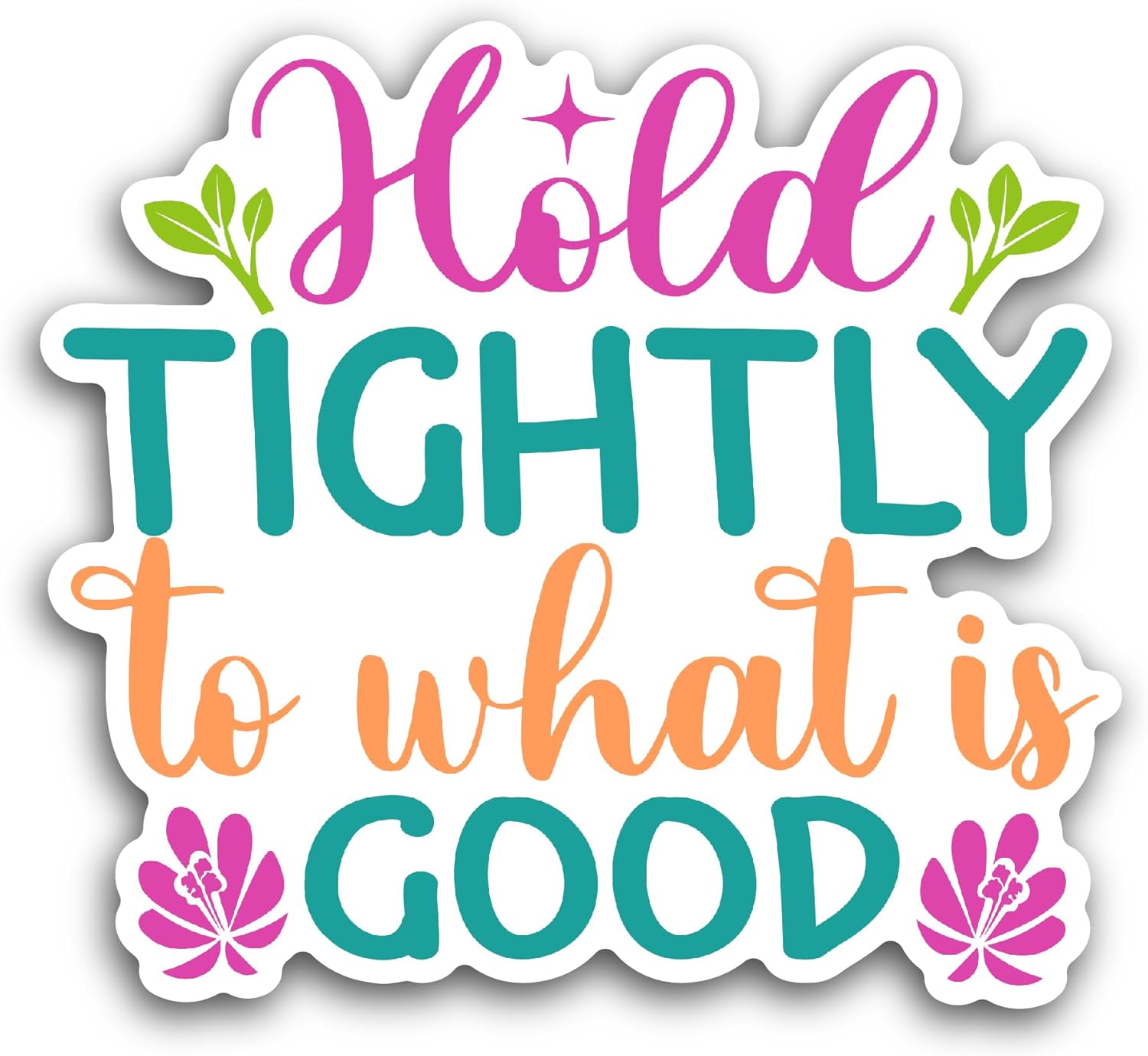 2 (Pieces) 3" and 5" Hold Tightly Sticker, Waterproof Vinyl Decals for Many Purpose Like Cars, Trucks, Laptops, Phones, Windows and More