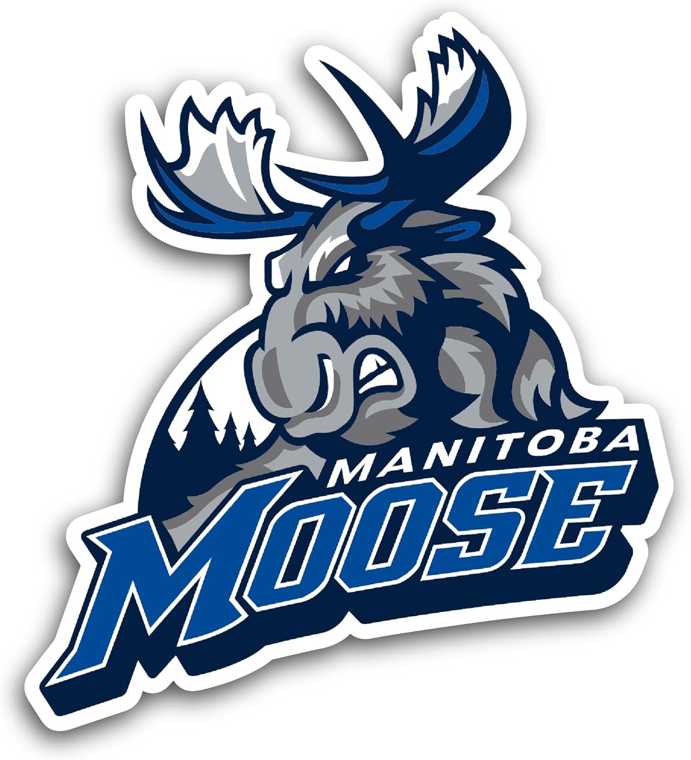 2 (Pieces) 3" and 5" Manitoba M00se Sticker, Waterproof Vinyl Decals for Many Purpose Like Cars, Trucks, Laptops, Phones, Windows and More
