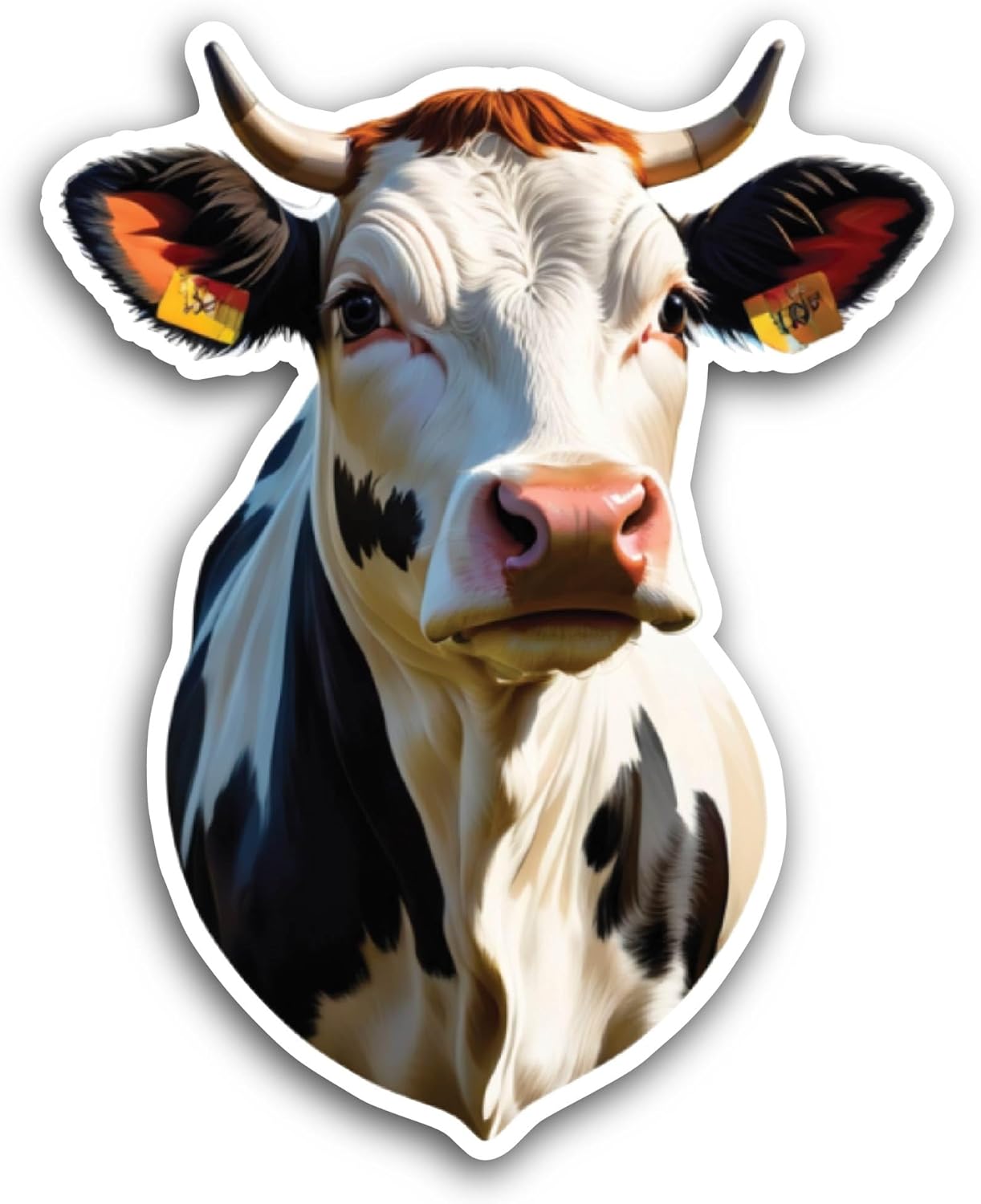 2 (Pieces) 3" and 5" Cow Sticker, Waterproof Vinyl Decals for Many Purpose Like Cars, Trucks, Laptops, Phones, Windows and More