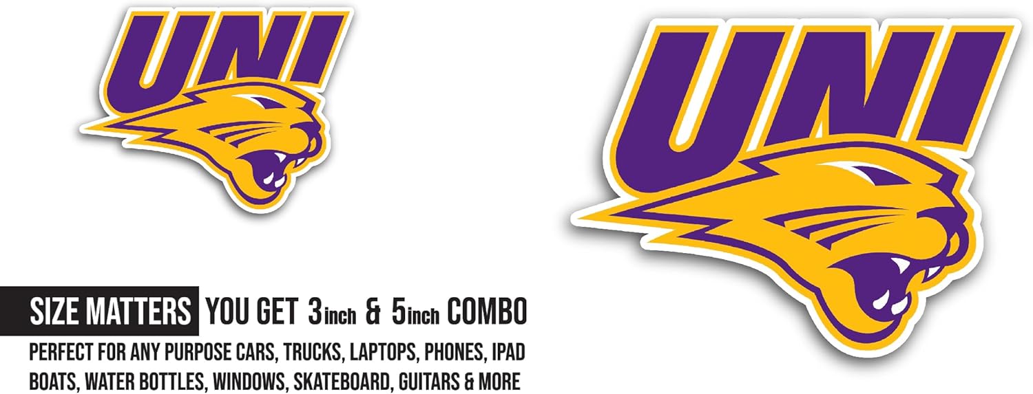 2 (Pieces) 3" and 5" UNI P@nthers Sticker, Waterproof Vinyl Decals for Many Purpose Like Cars, Trucks, Laptops, Phones, Windows and More