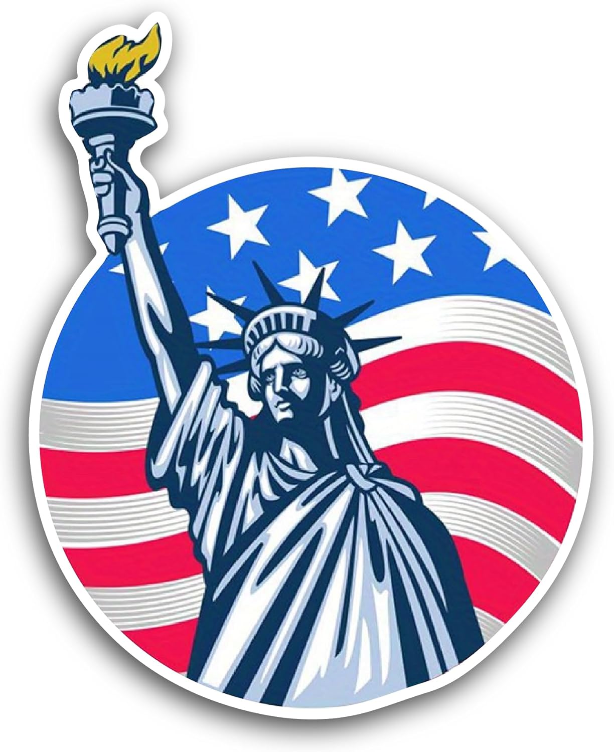 2 (Pieces) 3" and 5" Statue of Liberty Sticker, Waterproof Vinyl Decals for Many Purpose Like Cars, Trucks, Laptops, Phones, Windows and More