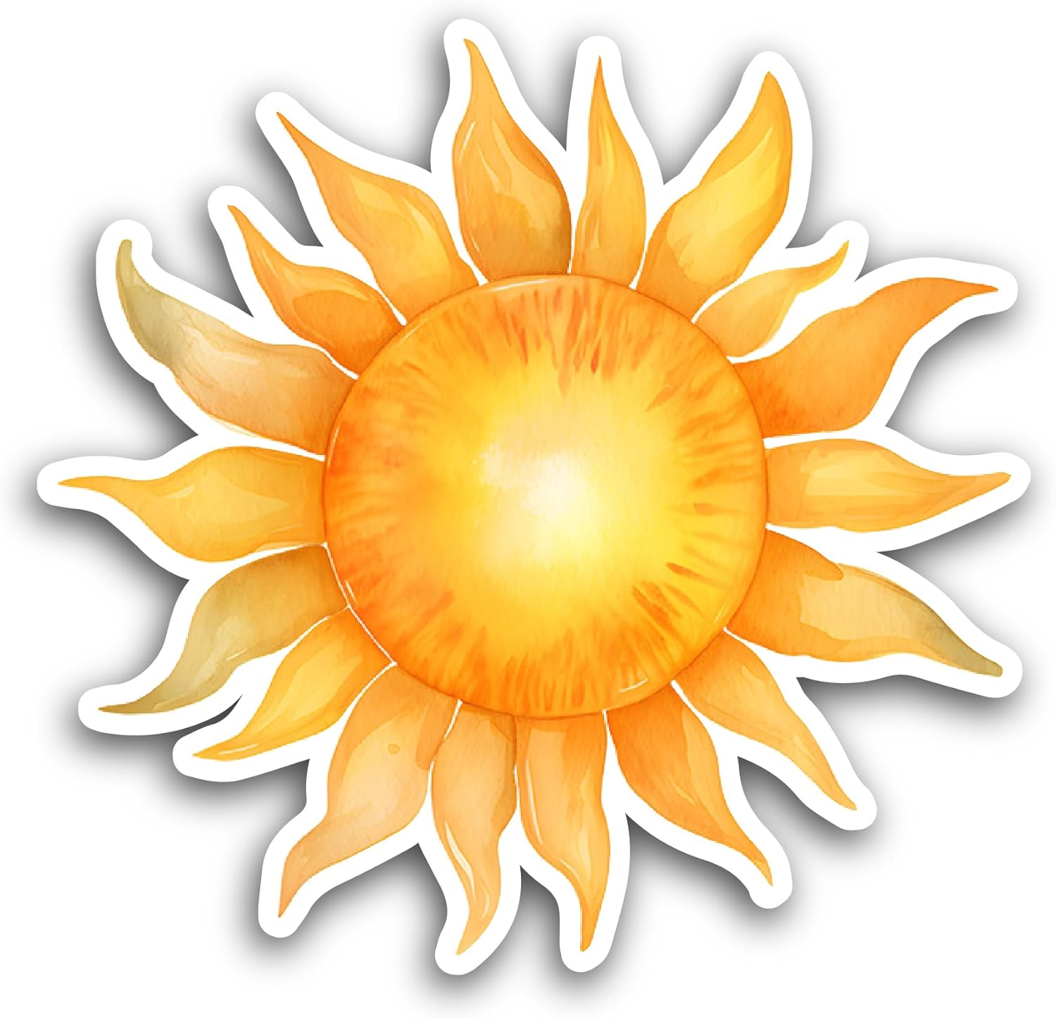 2 (Pieces) 3" and 5" Full Bright Sun Sticker, Waterproof Vinyl Decals for Many Purpose Like Cars, Trucks, Laptops, Phones, Windows and More