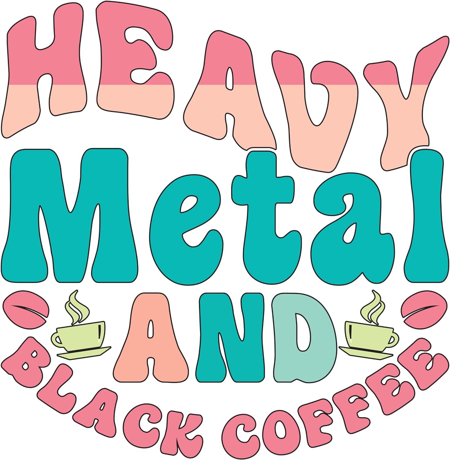 Inspirational Quote "Heavy Metal and Black Coffee" Motivational Sticker Vinyl Decal Motivation Stickers- 5" Vinyl Sticker Waterproof