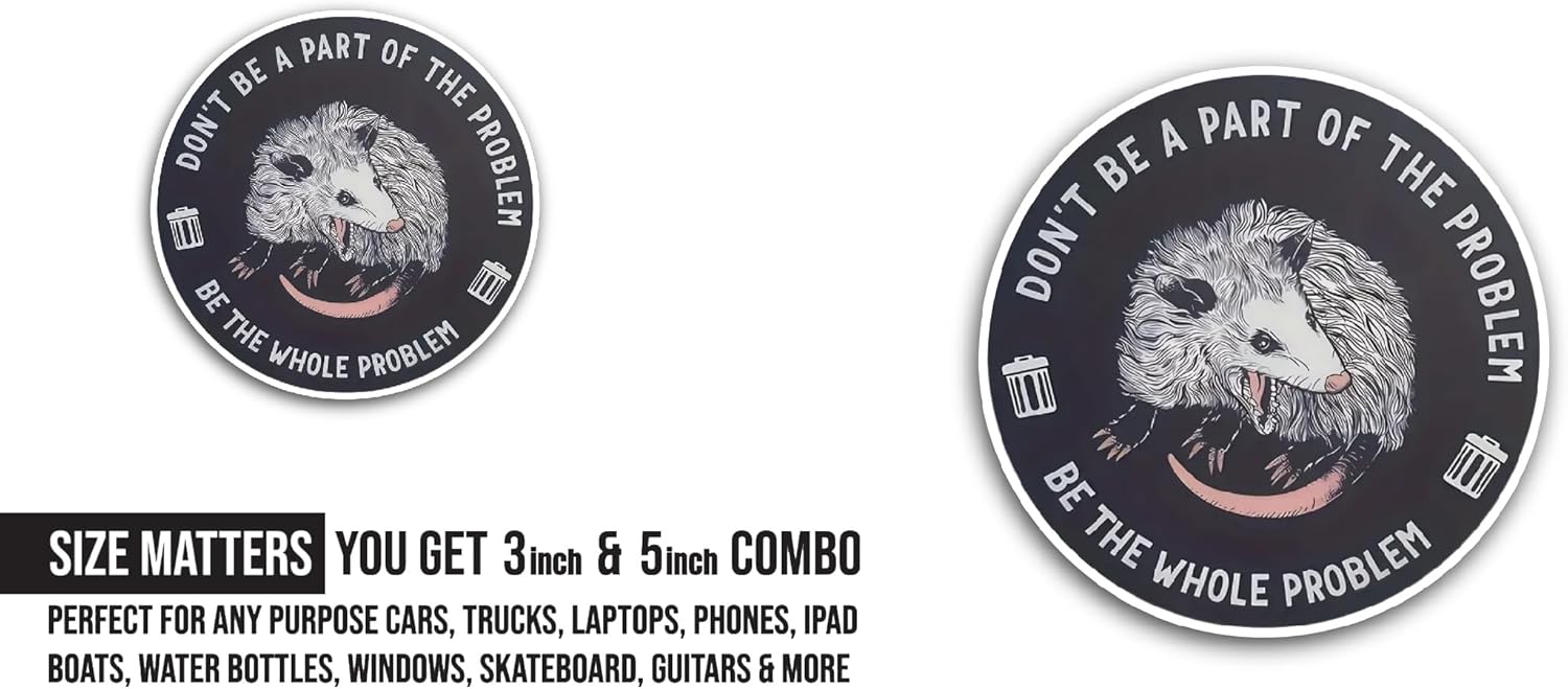 2 (Pieces) 3" and 5" Dont Be Part of The Problem Text Sticker, Waterproof Vinyl Decals for Many Purpose Like Cars, Trucks, Laptops, Phones, Windows and More