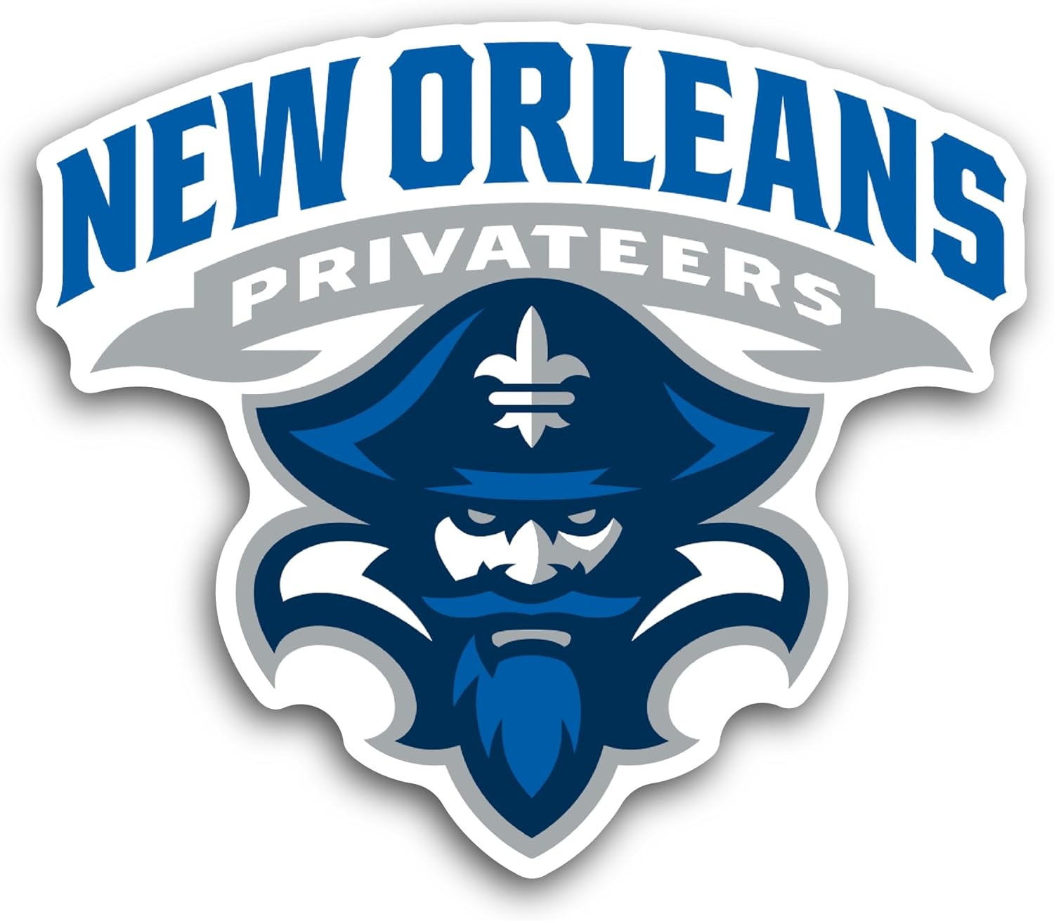 2 (Pieces) 3" and 5" New 0rleans Privateers Sticker, Waterproof Vinyl Decals for Many Purpose Like Cars, Trucks, Laptops, Phones, Windows and More