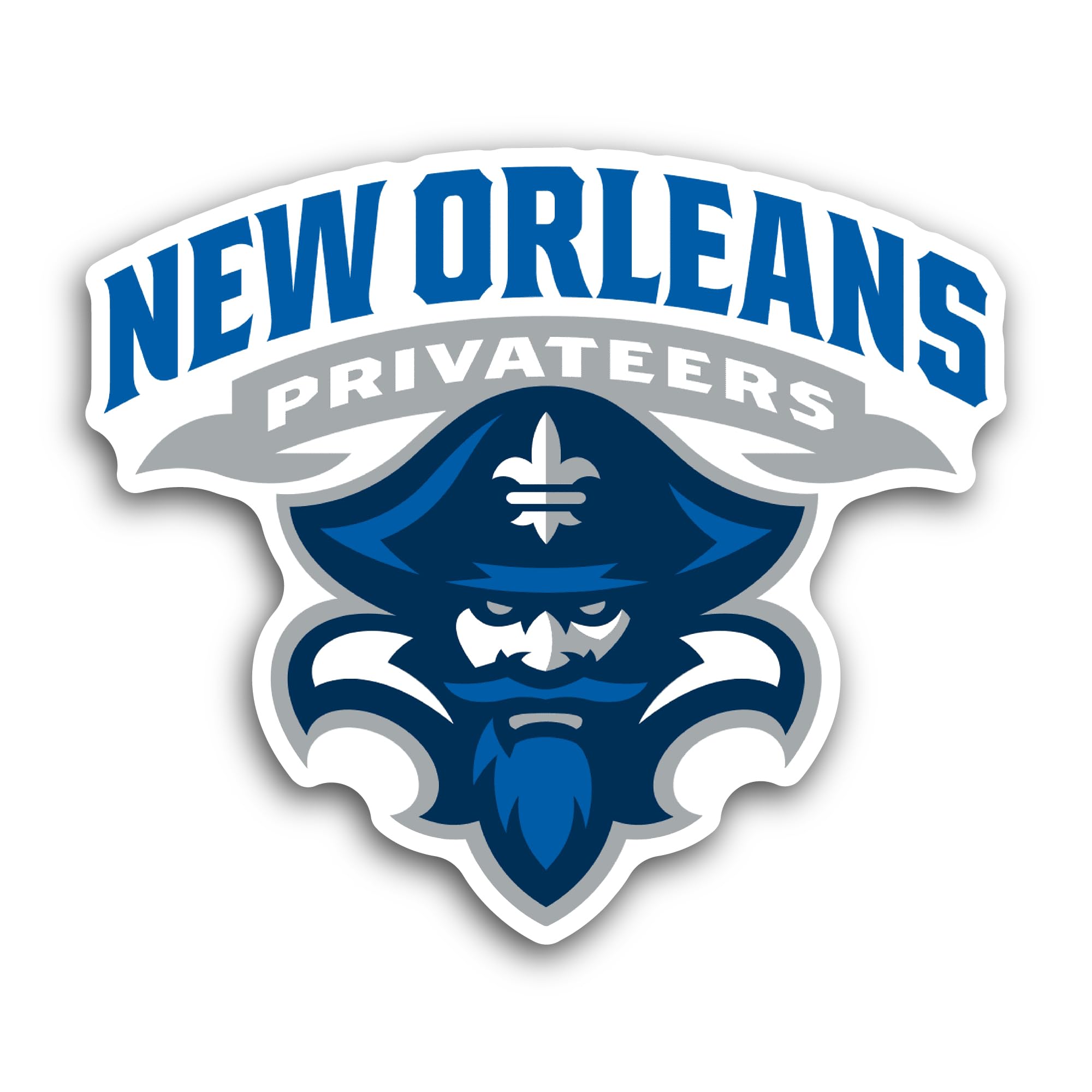 2 (Pieces) 3" and 5" New 0rleans Privateers Sticker, Waterproof Vinyl Decals for Many Purpose Like C