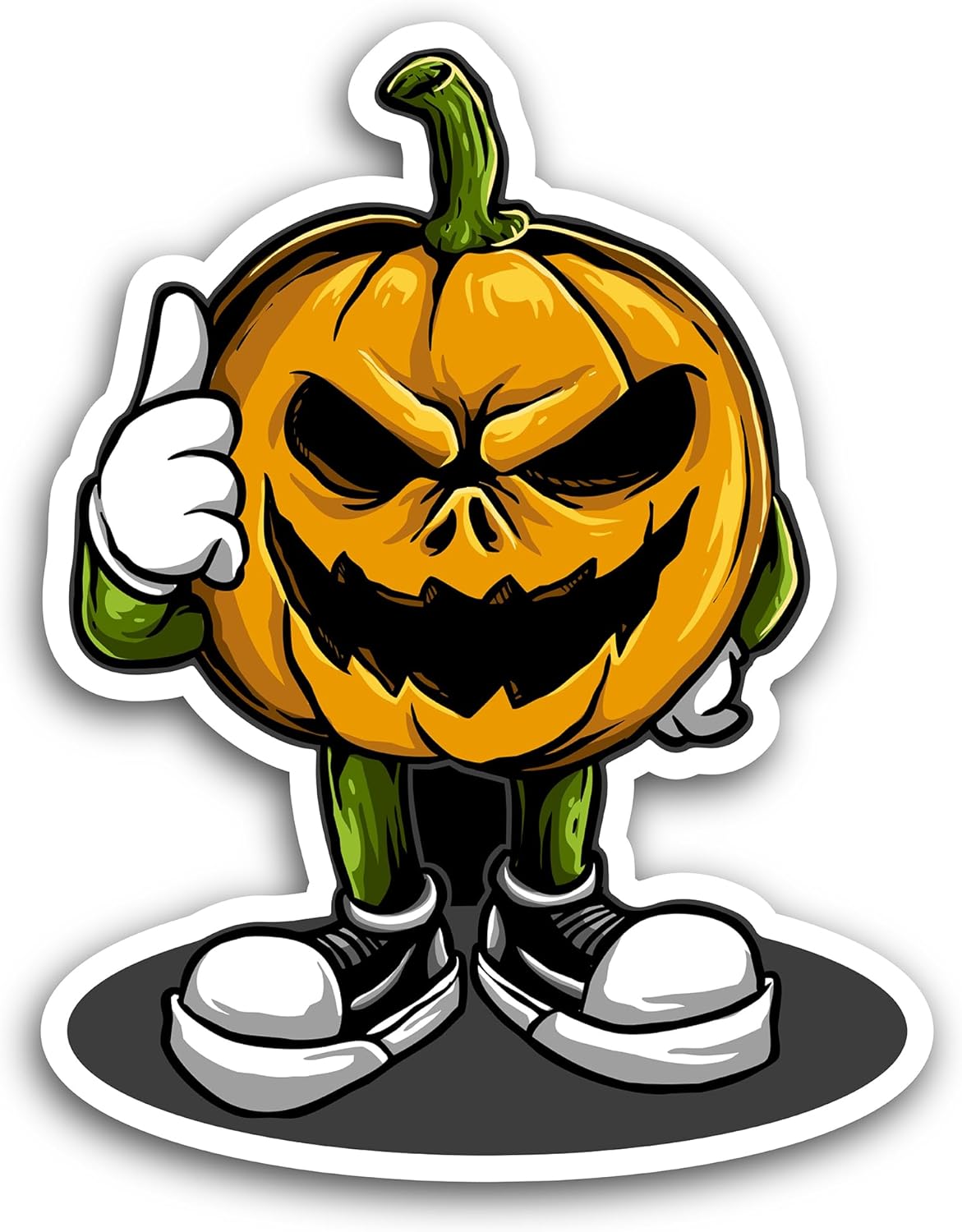 2 (Pieces) 3" and 5" Sneakers Pumpkin Sticker, Waterproof Vinyl Decals for Many Purpose Like Cars, Trucks, Laptops, Phones, Windows and More