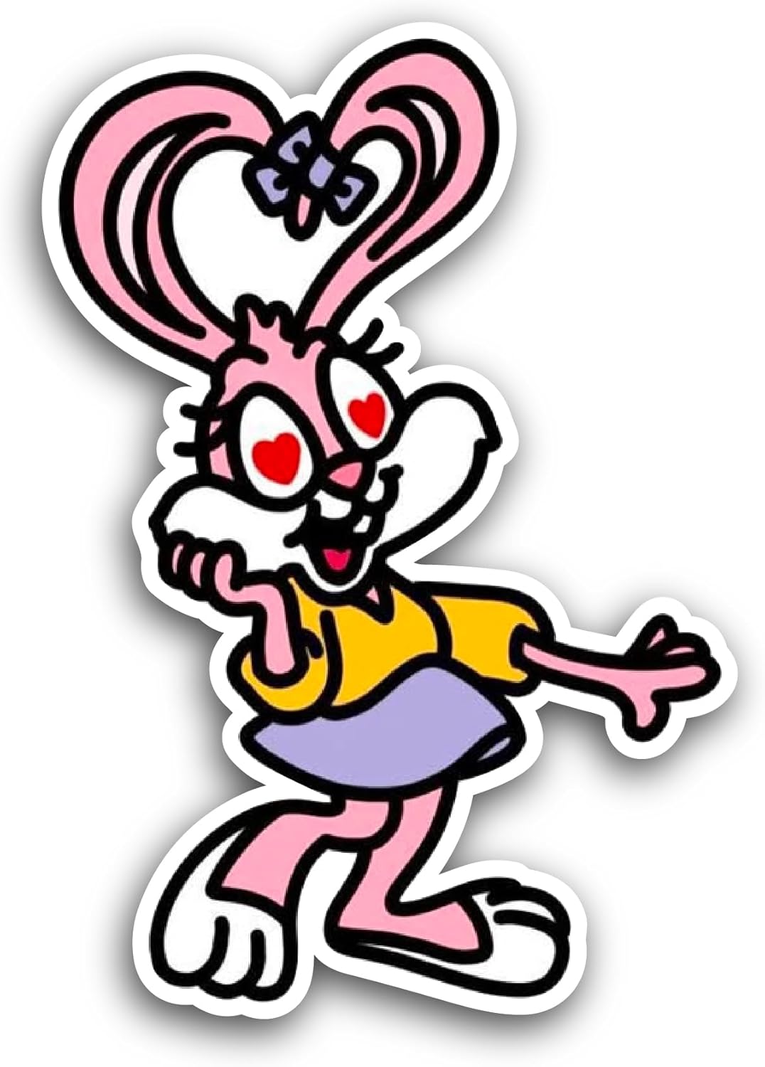 2 (Pieces) 3" and 5" Cute Cartoon Bunny Sticker, Waterproof Vinyl Decals for Many Purpose Like Cars, Trucks, Laptops, Phones, Windows and More