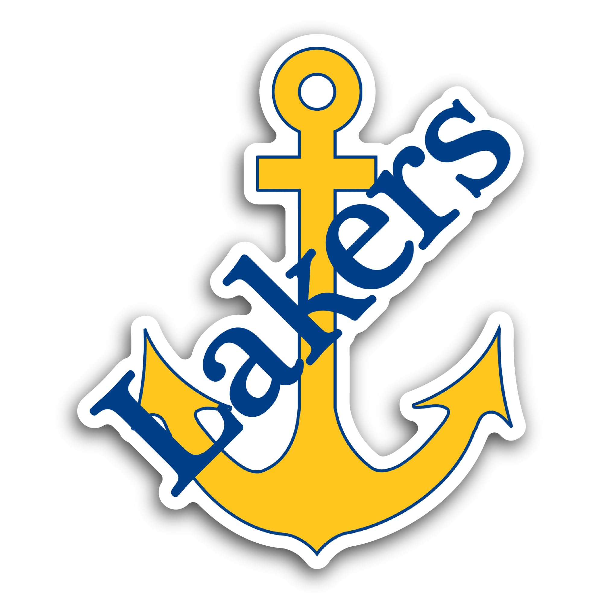 2 (Pieces) 3" and 5" L@ke Superi0r State Lakers Sticker, Waterproof Vinyl Decals for Many Purpose Li