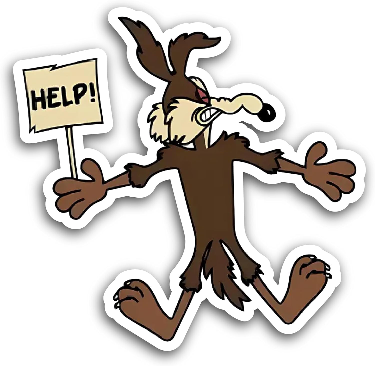 2 (Pieces) 3" and 5" Help Text Sticker, Waterproof Vinyl Decals for Many Purpose Like Cars, Trucks, Laptops, Phones, Windows and More