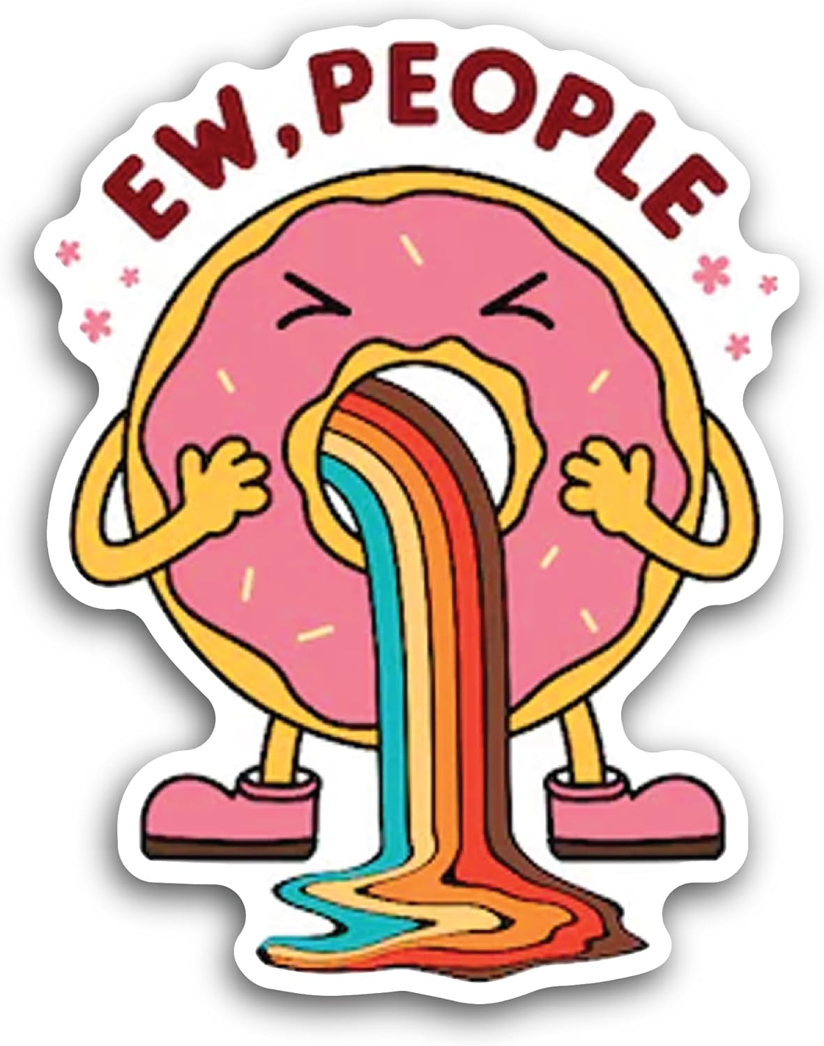 2 (Pieces) 3" and 5" Ew, People Sticker, Waterproof Vinyl Decals for Many Purpose Like Cars, Trucks, Laptops, Phones, Windows and More
