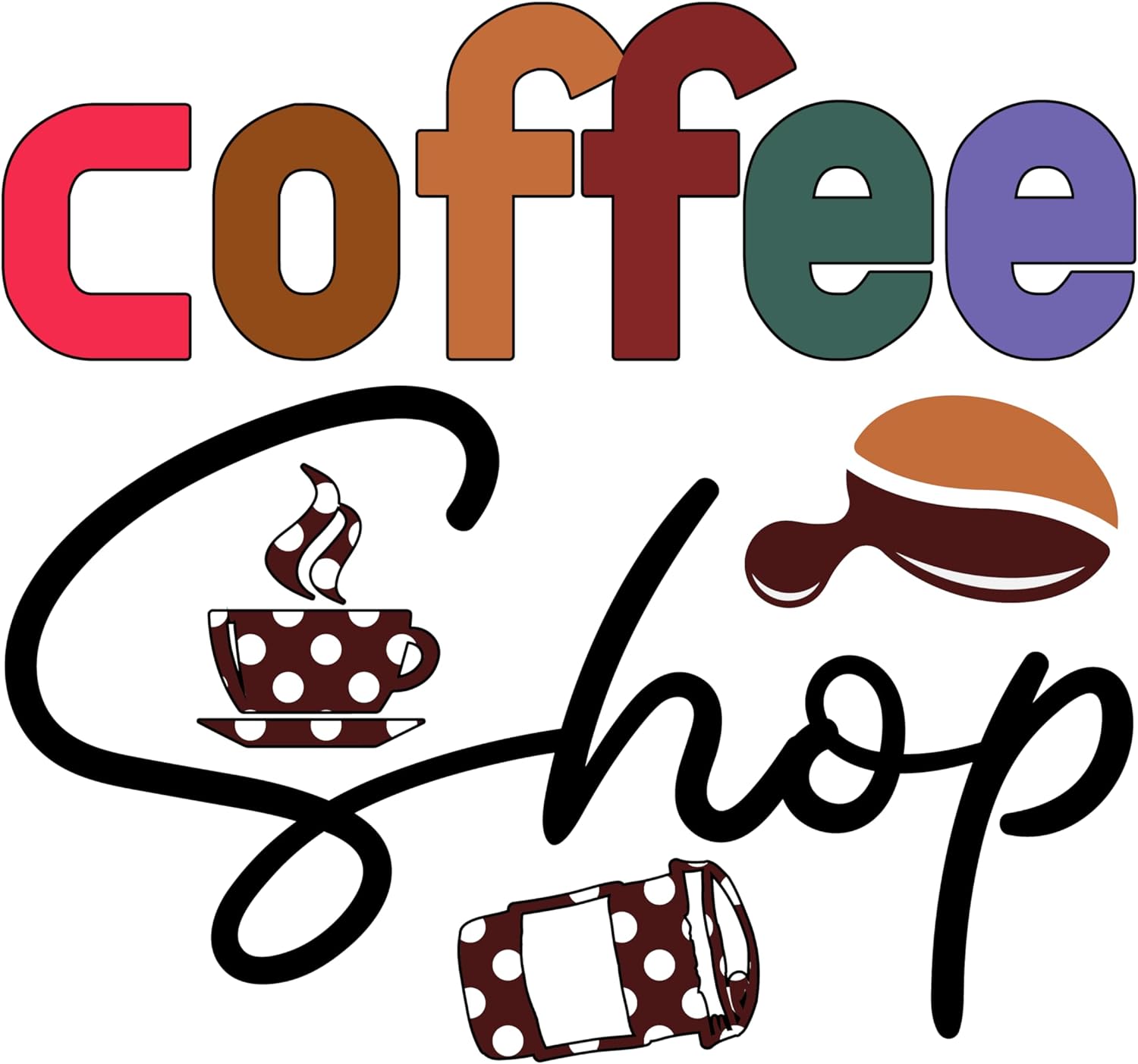 Inspirational Quote "Coffee Shop Chocolate Beans" Motivational Sticker Vinyl Decal Motivation Stickers- 5" Vinyl Sticker Waterproof