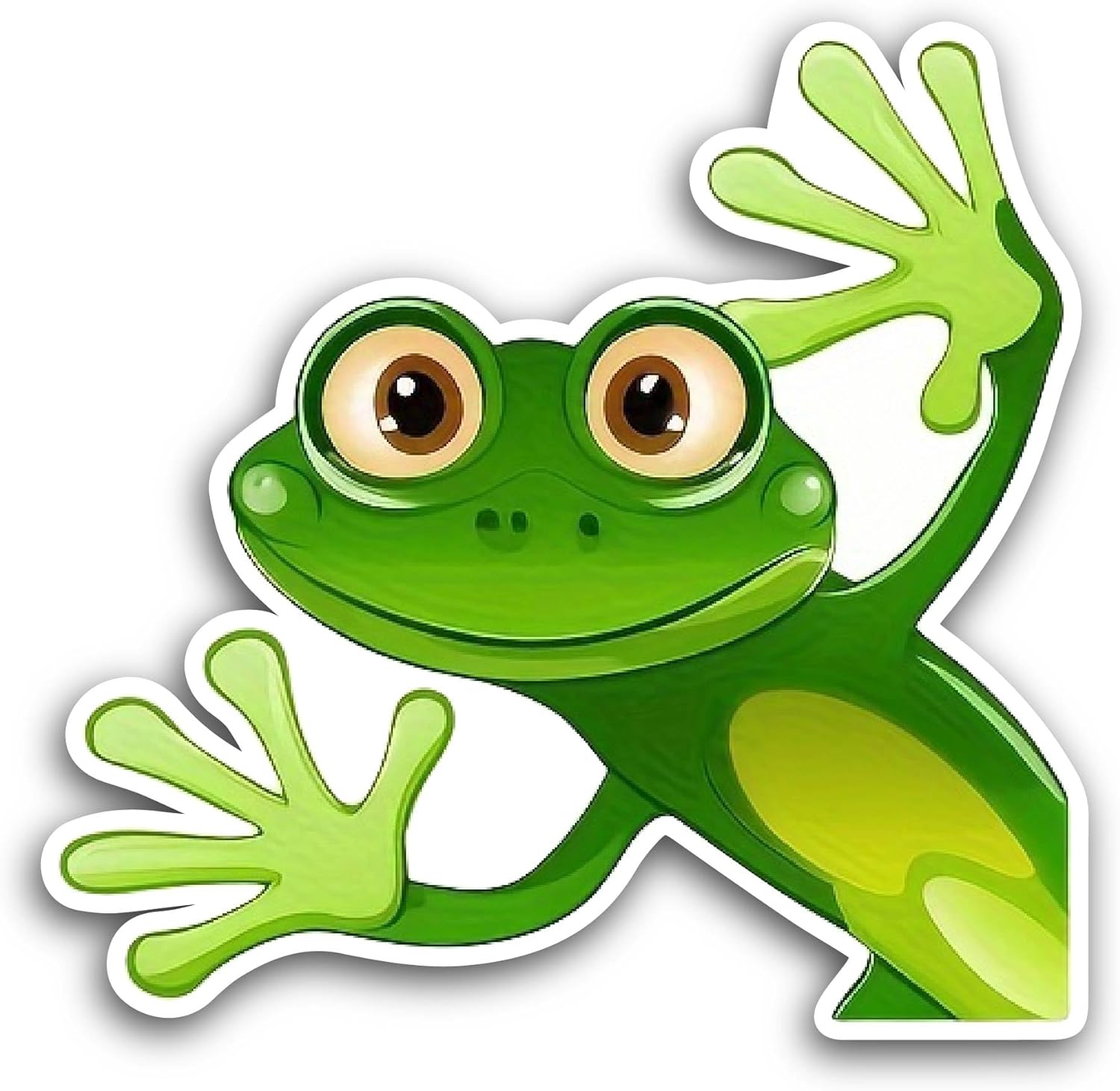 2 (Pieces) 3" and 5" Cartoon Cute Frog Sticker, Waterproof Vinyl Decals for Many Purpose Like Cars, Trucks, Laptops, Phones, Windows and More