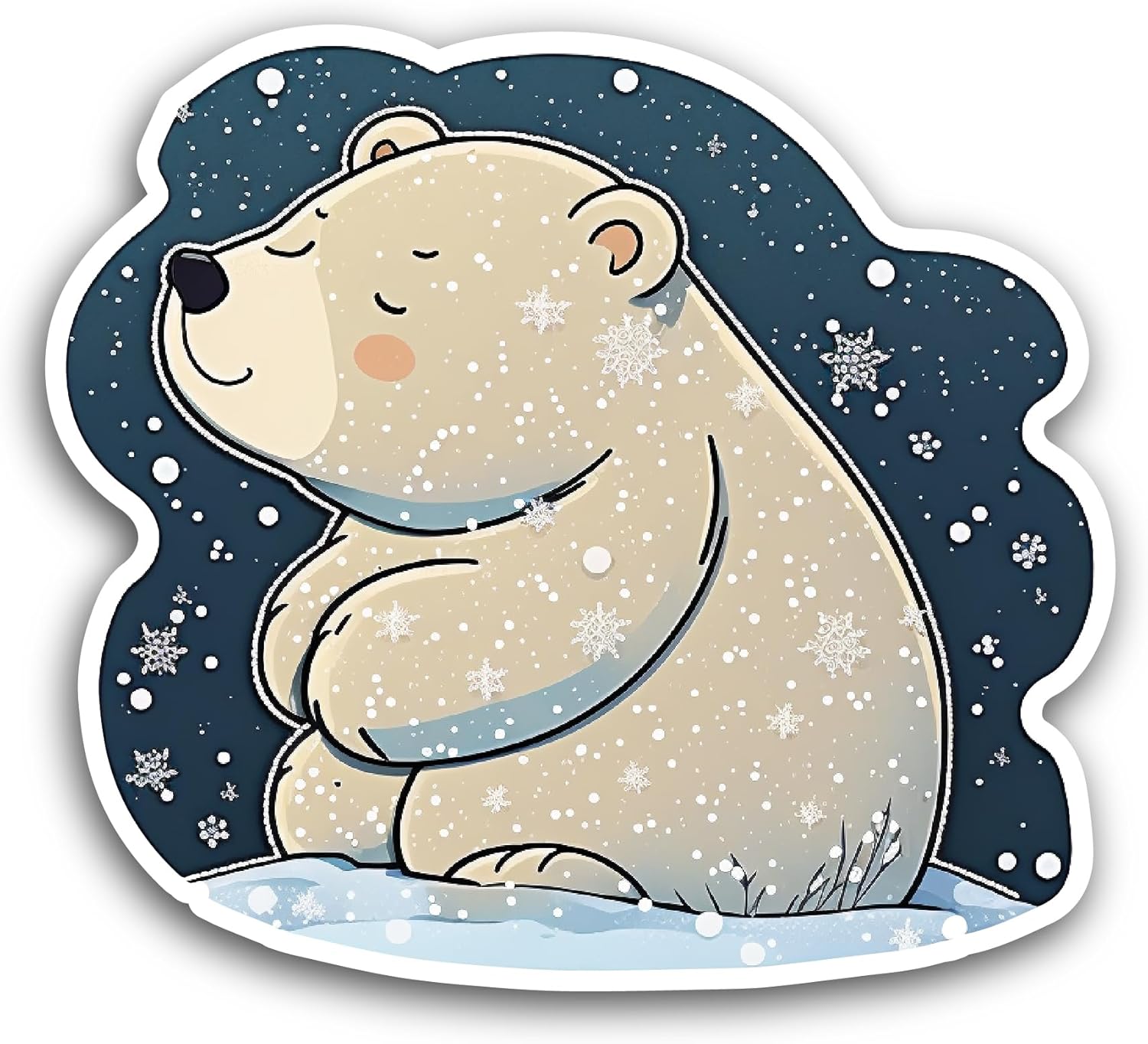 2 (Pieces) 3" and 5" Polar Bear Sticker, Waterproof Vinyl Decals for Many Purpose Like Cars, Trucks, Laptops, Phones, Windows and More