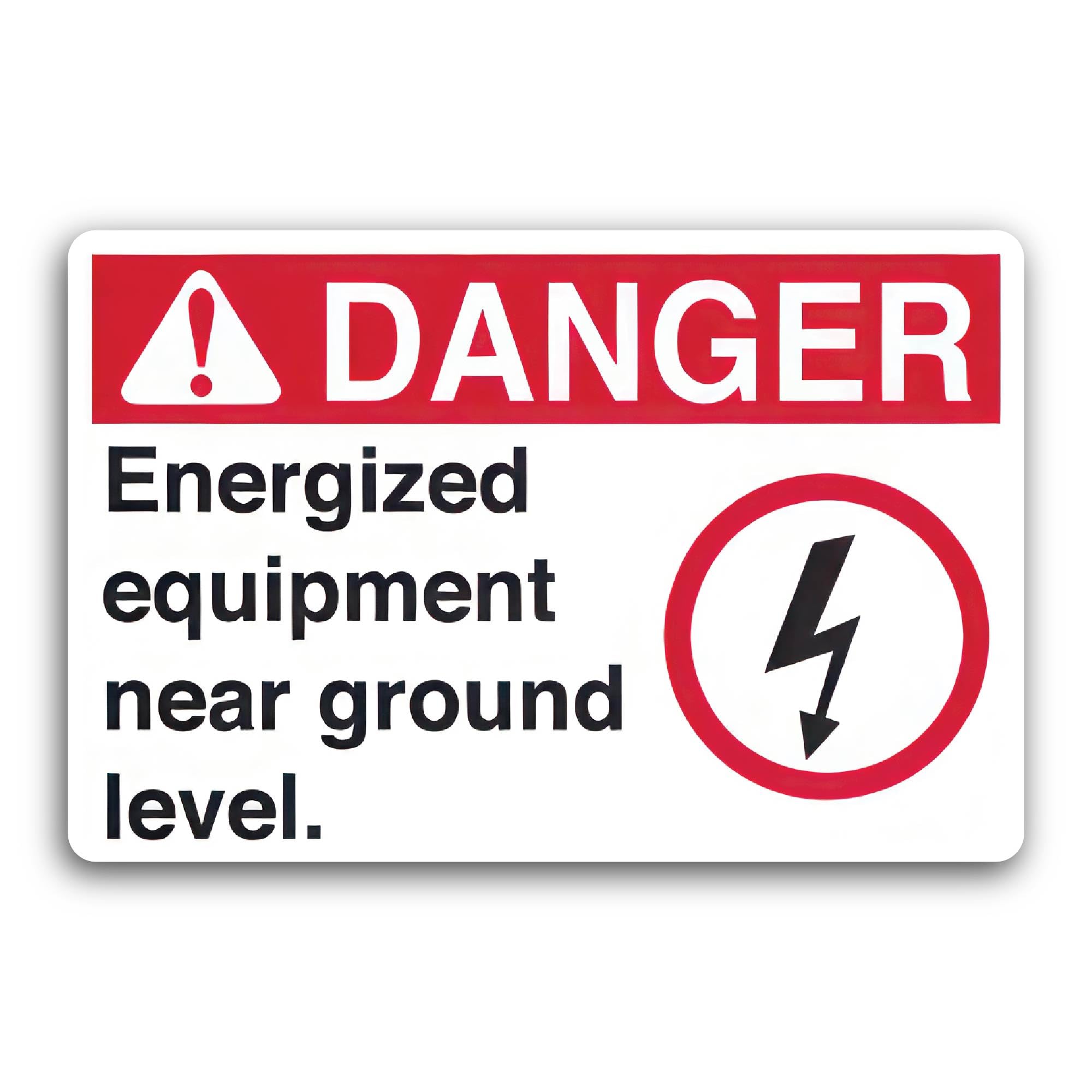 2 (Pieces) 3" and 5" Energized Equipment Near Ground Level Decal Sticker, Waterproof Vinyl Decals fo