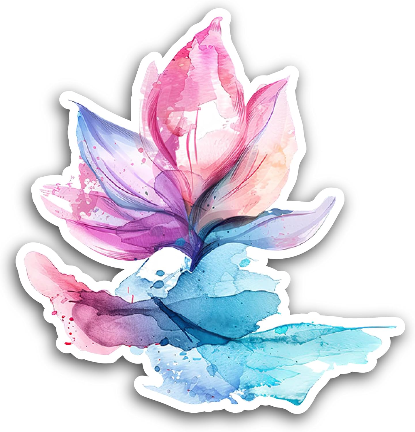 2 (Pieces) 3" and 5" Brightly Colored Flower Sticker, Waterproof Vinyl Decals for Many Purpose Like Cars, Trucks, Laptops, Phones, Windows and More