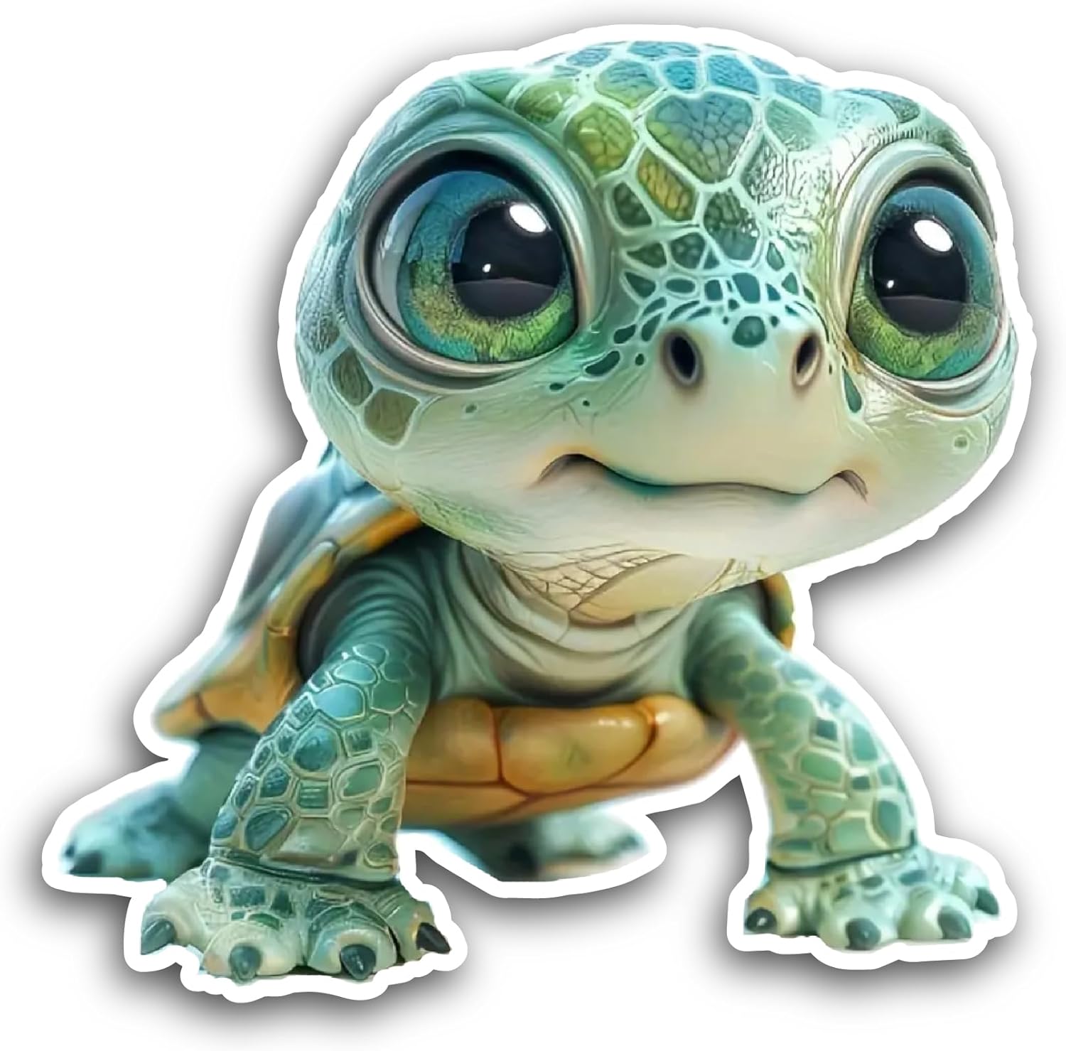 2 (Pieces) 3" and 5" Sea Turtle Sticker, Waterproof Vinyl Decals for Many Purpose Like Cars, Trucks, Laptops, Phones, Windows and More