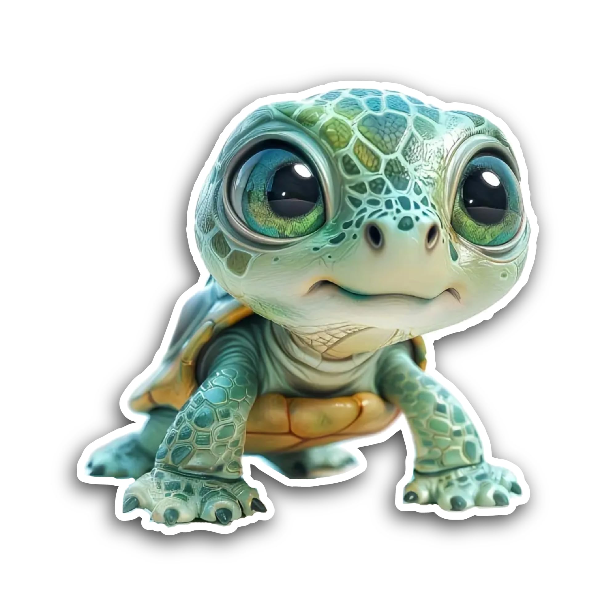 2 (Pieces) 3" and 5" Sea Turtle Sticker, Waterproof Vinyl Decals for Many Purpose Like Cars, Trucks,