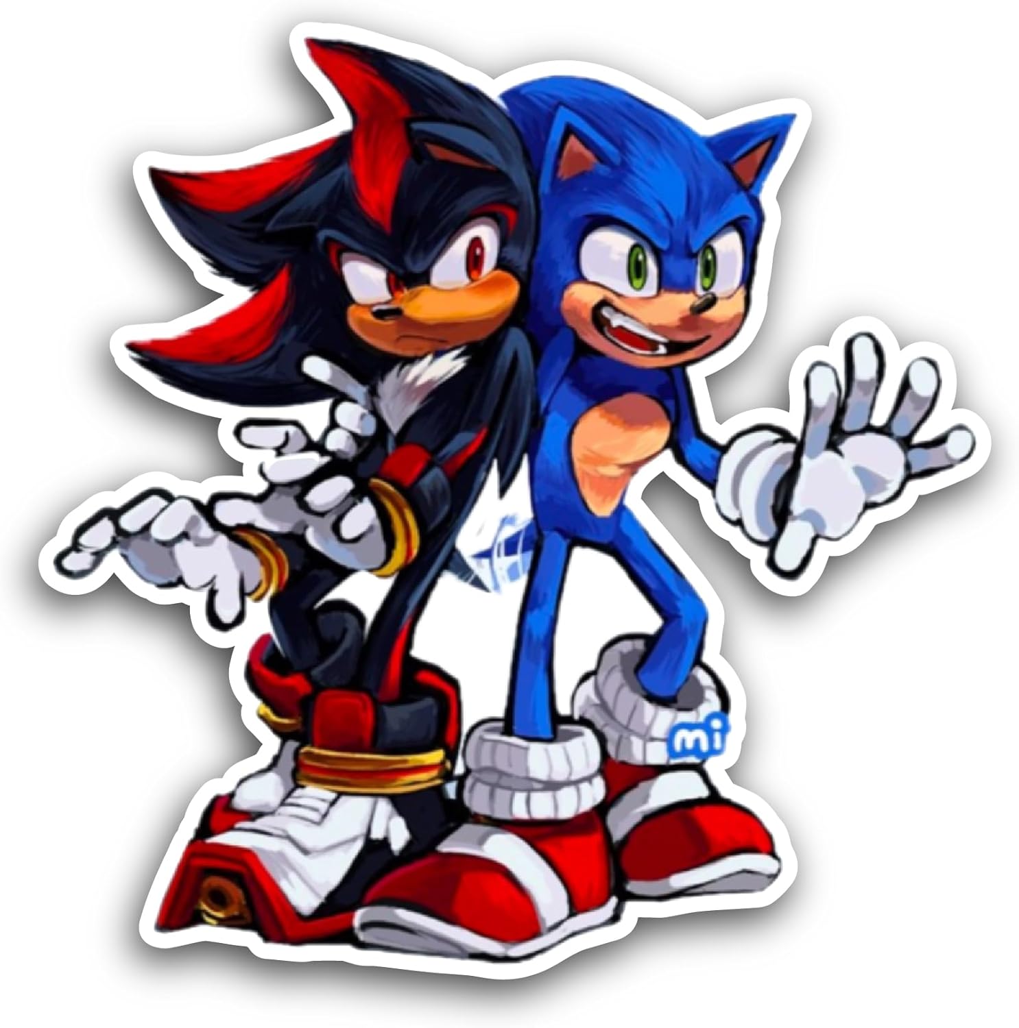 2 (Pieces) 3" and 5" S0nic and shad0w Sticker, Waterproof Vinyl Decals for Many Purpose Like Cars, Trucks, Laptops, Phones, Windows and More