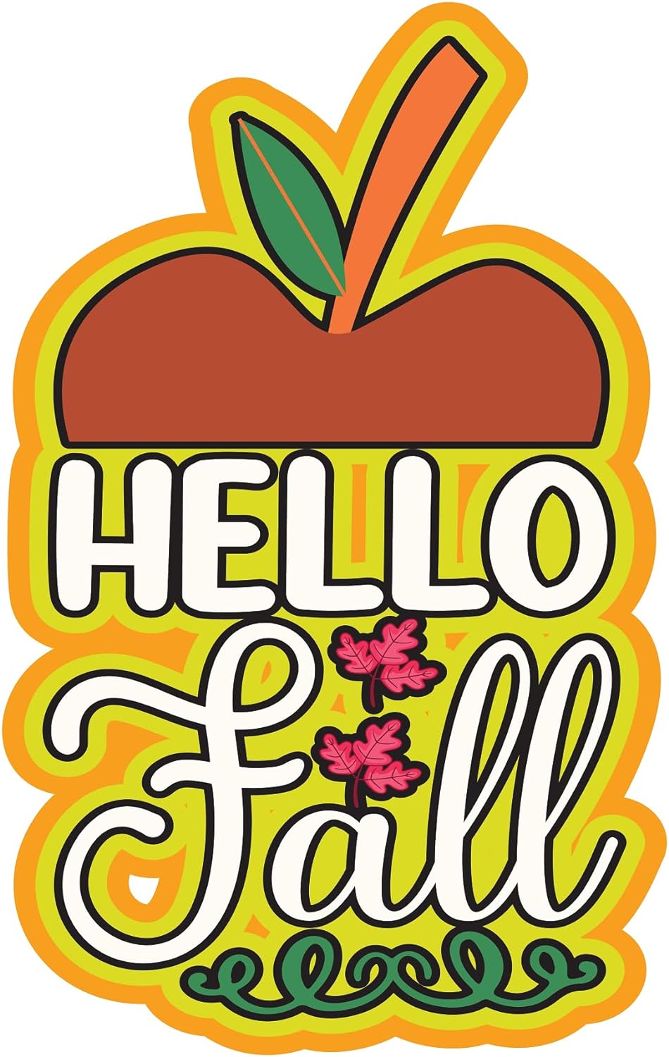 Inspirational Quote Hello Fall Motivational Sticker Vinyl Decal Motivation Stickers- 5" Vinyl Sticker Waterproof