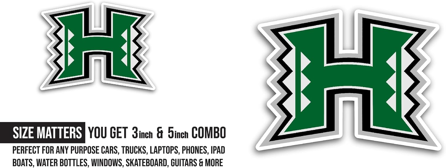 2 (Pieces) 3" and 5" H Logo Sticker, Waterproof Vinyl Decals for Many Purpose Like Cars, Trucks, Laptops, Phones, Windows and More