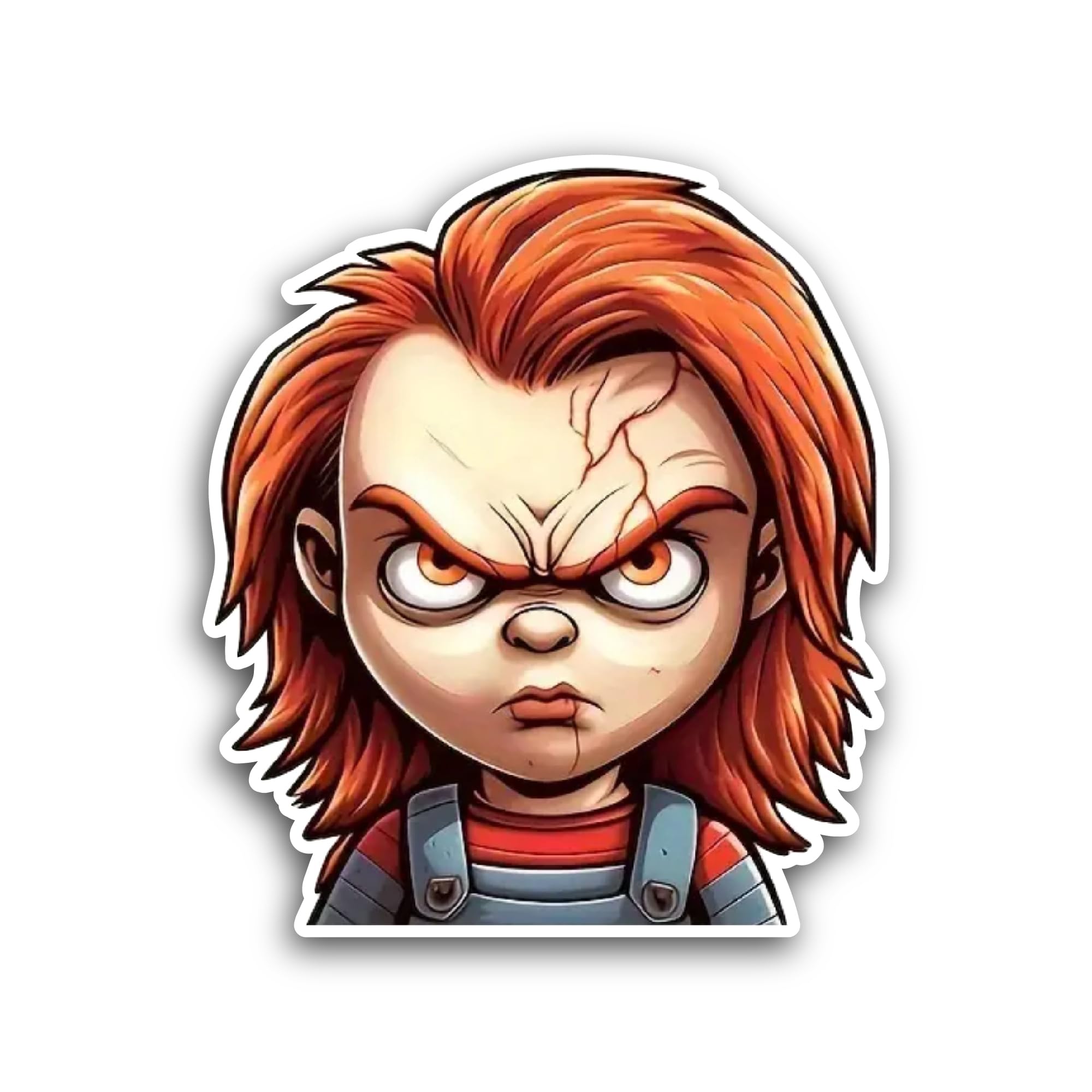 2 (Pieces) 3" and 5" A Cartoon Doll Sticker, Waterproof Vinyl Decals for Many Purpose Like Cars, Tru