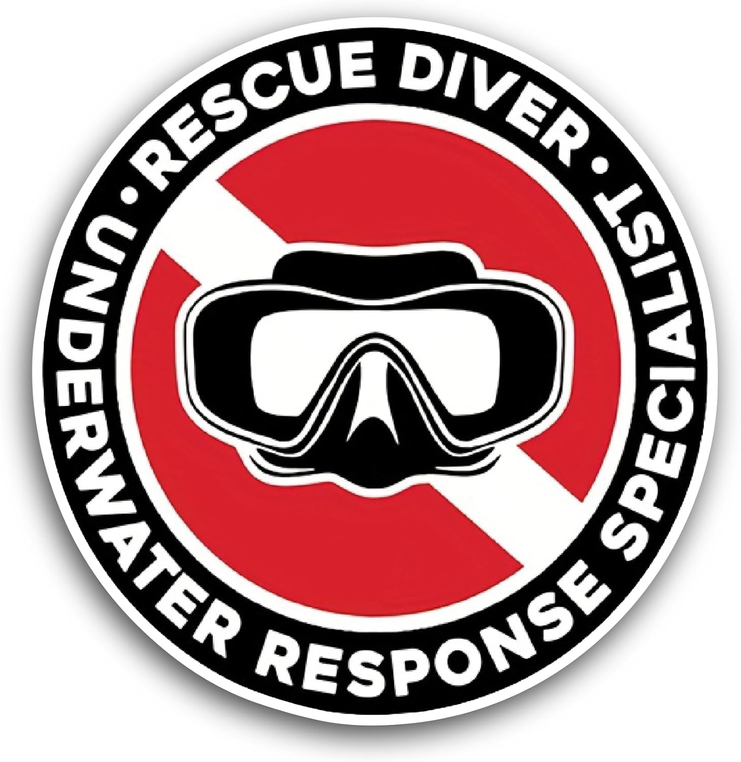 2 (Pieces) 3" and 5" Rescue Diver Sticker, Waterproof Vinyl Decals for Many Purpose Like Cars, Trucks, Laptops, Phones, Windows and More