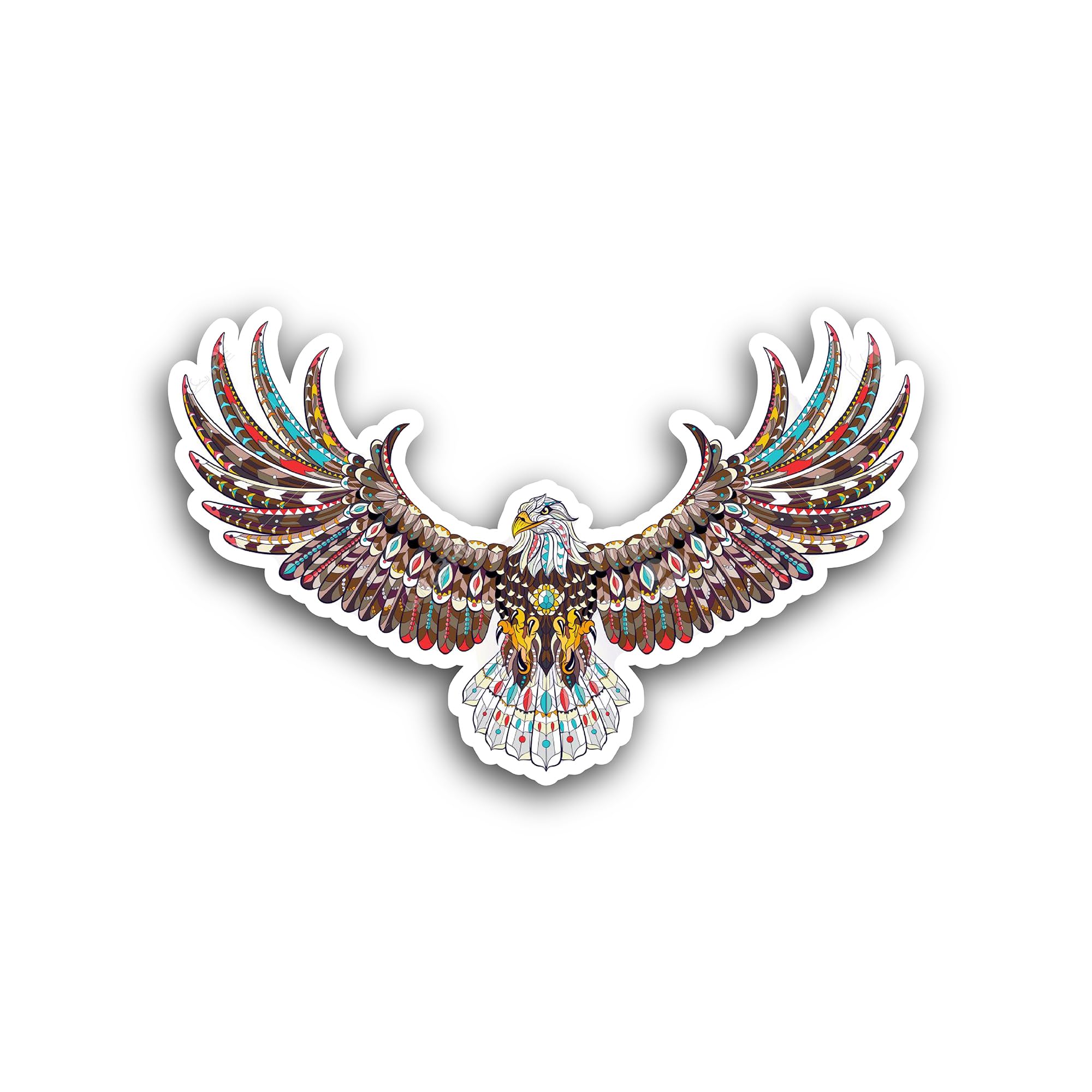 2 (Pieces) 3" and 5" Colorful Eagle Wing Sticker, Waterproof Vinyl Decals for Many Purpose Like Cars