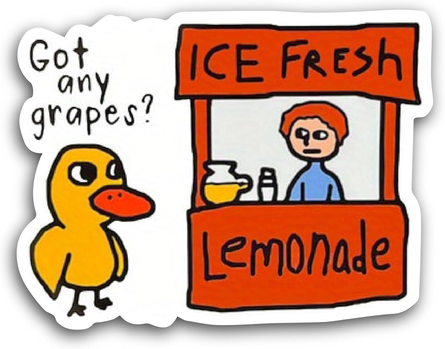 2 (Pieces) 3" and 5" Ice Fresh Lemonade Sticker, Waterproof Vinyl Decals for Many Purpose Like Cars, Trucks, Laptops, Phones, Windows and More