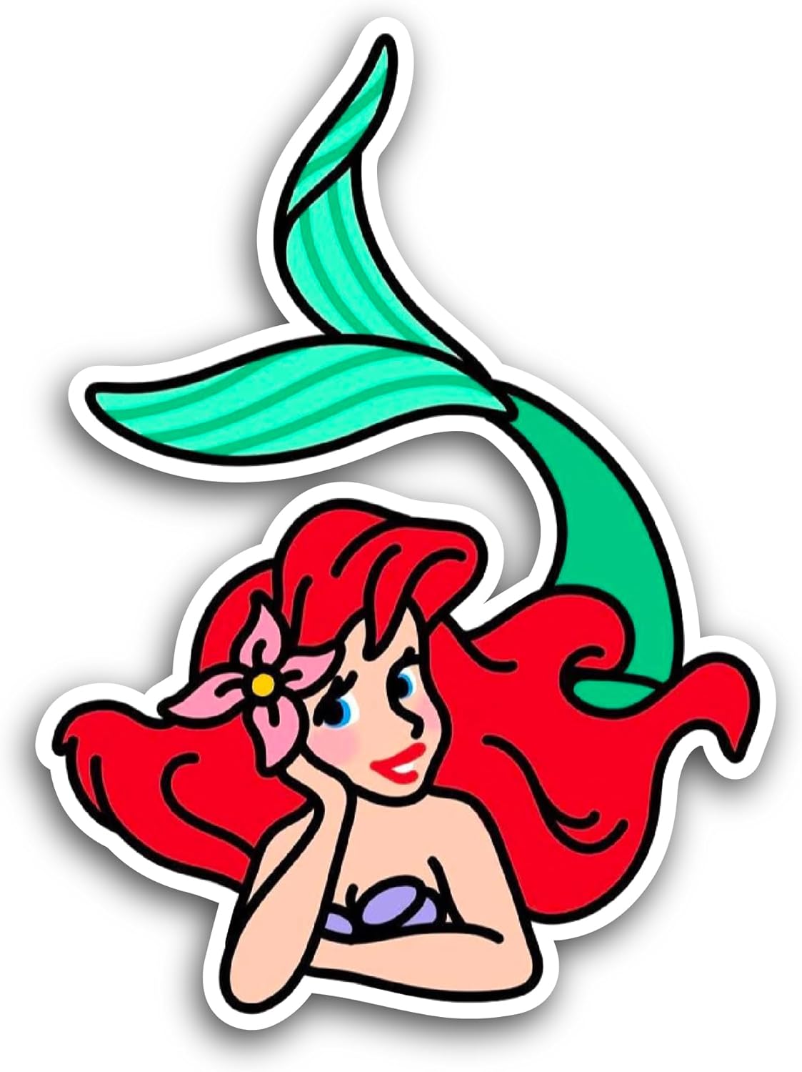 2 (Pieces) 3" and 5" The Little Mermaid Sticker, Waterproof Vinyl Decals for Many Purpose Like Cars, Trucks, Laptops, Phones, Windows and More