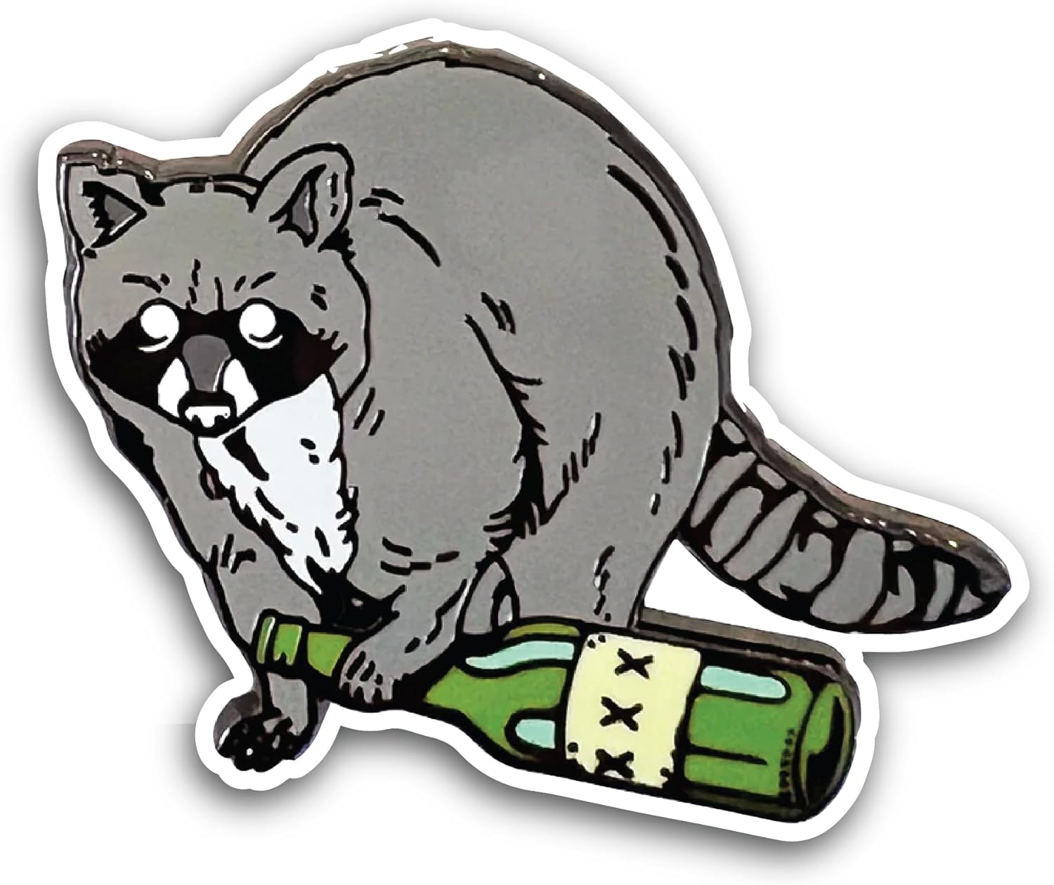 2 (Pieces) 3" and 5" Raccoon with Beer Sticker, Waterproof Vinyl Decals for Many Purpose Like Cars, Trucks, Laptops, Phones, Windows and More