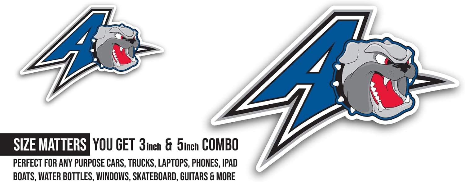 2 (Pieces) 3" and 5" Asheville Bulld0gs Sticker, Waterproof Vinyl Decals for Many Purpose Like Cars, Trucks, Laptops, Phones, Windows and More