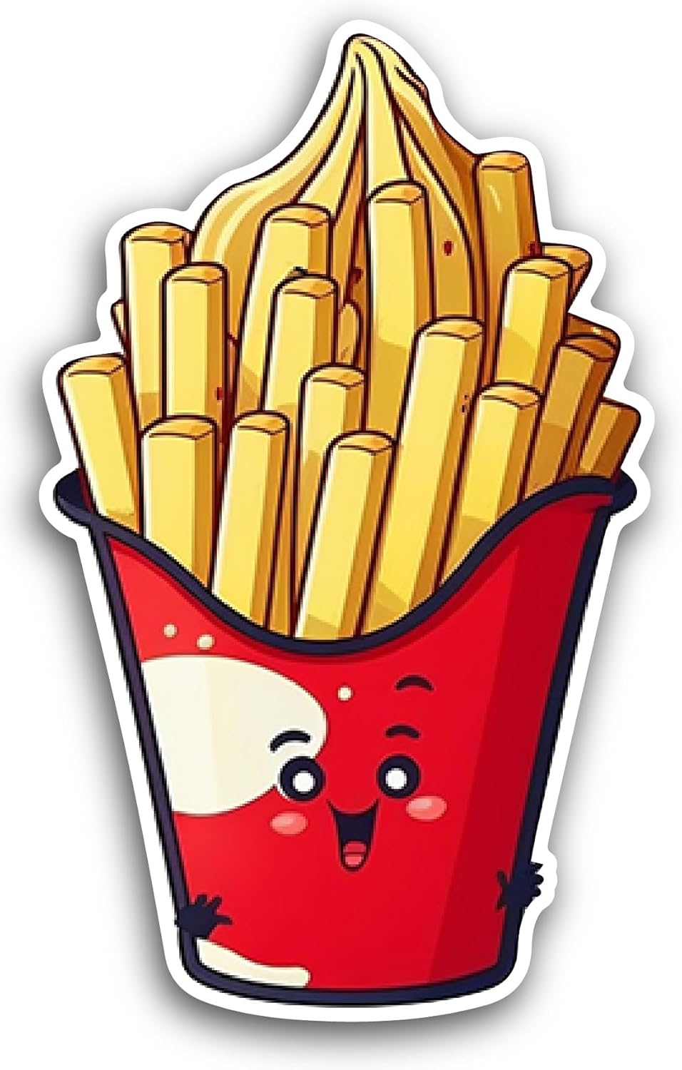 2 (Pieces) 3" and 5" French Fries Sticker, Waterproof Vinyl Decals for Many Purpose Like Cars, Trucks, Laptops, Phones, Windows and More