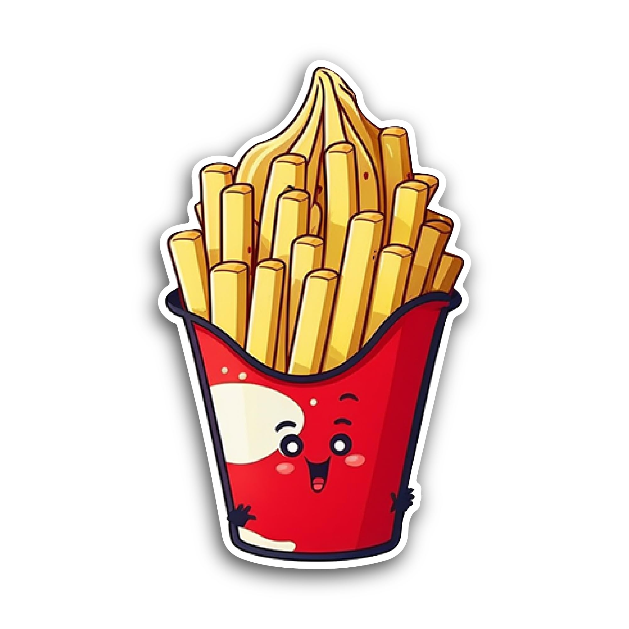 2 (Pieces) 3" and 5" French Fries Sticker, Waterproof Vinyl Decals for Many Purpose Like Cars, Truck